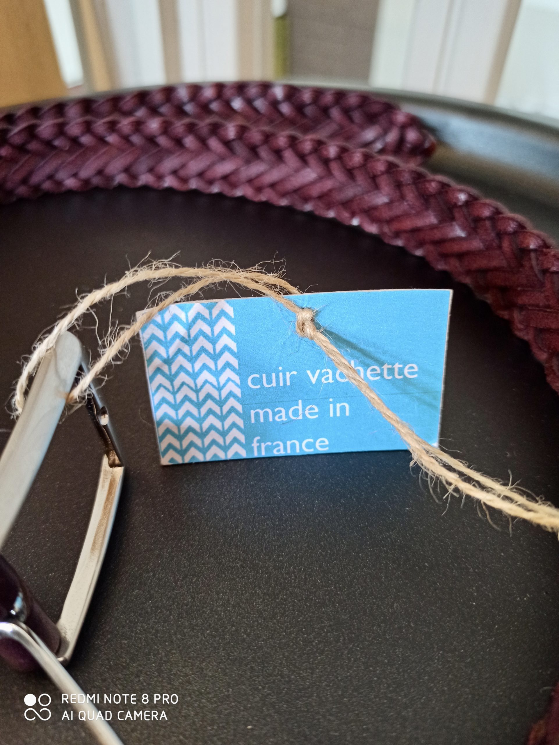 Ceinture Cuire Tresse Bordeaux – Image 3