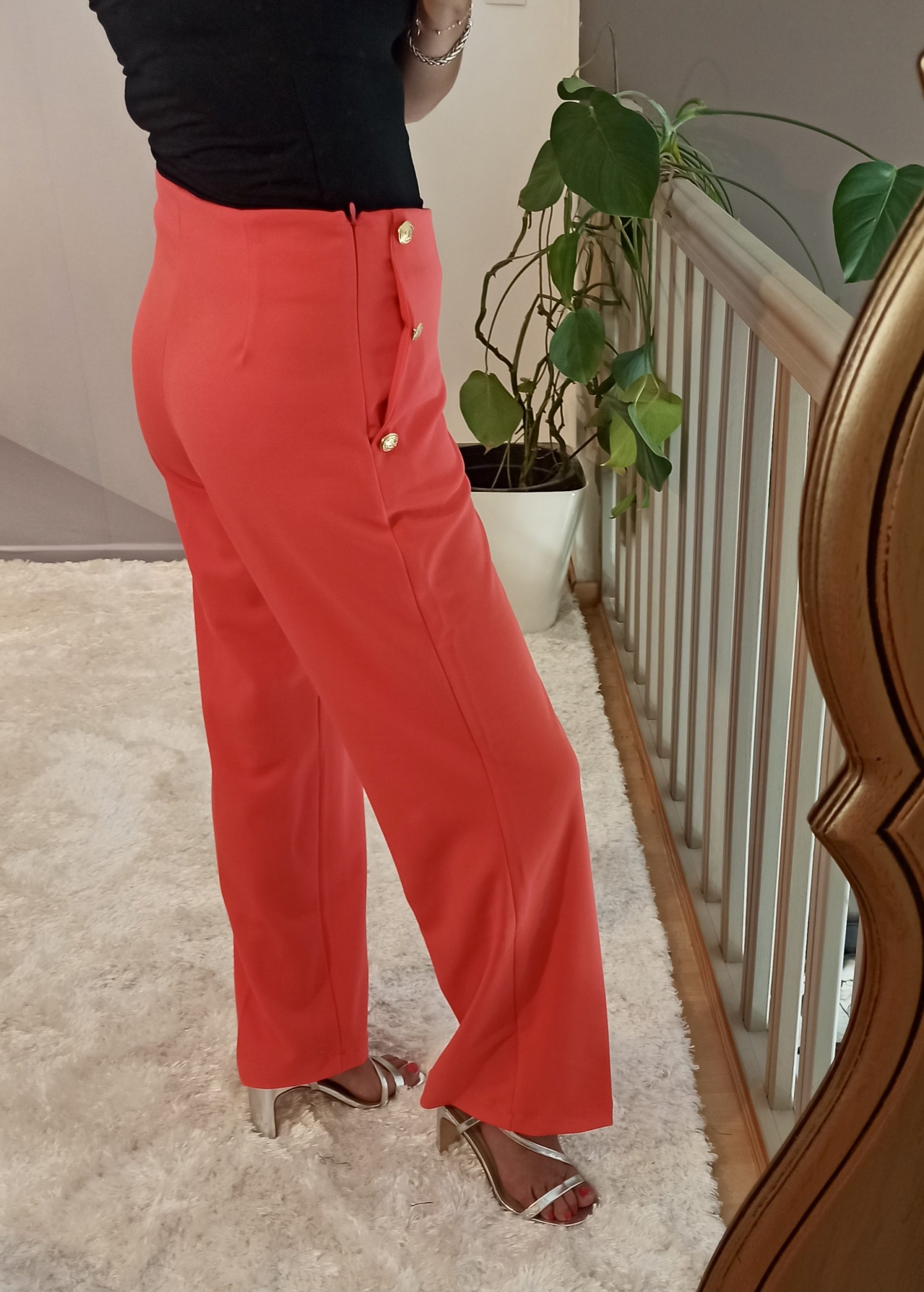Pantalon Palazzo Large Corail – Image 4