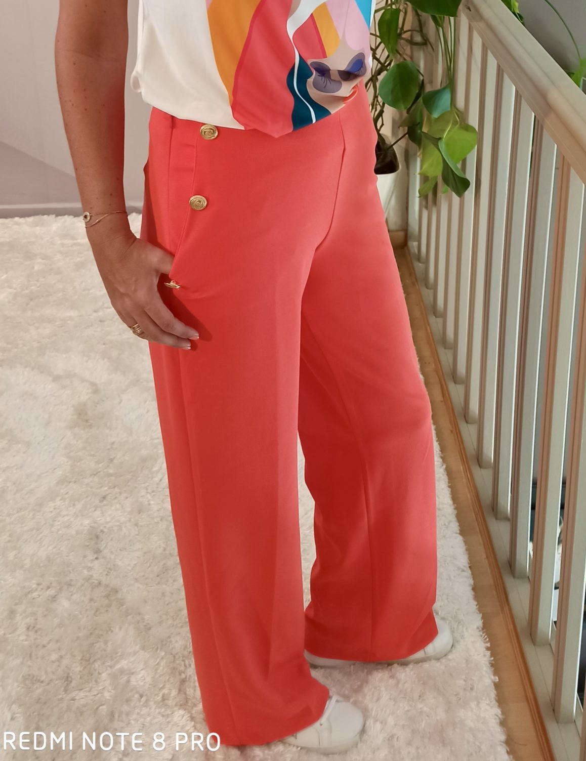 Pantalon Palazzo Large Corail – Image 3