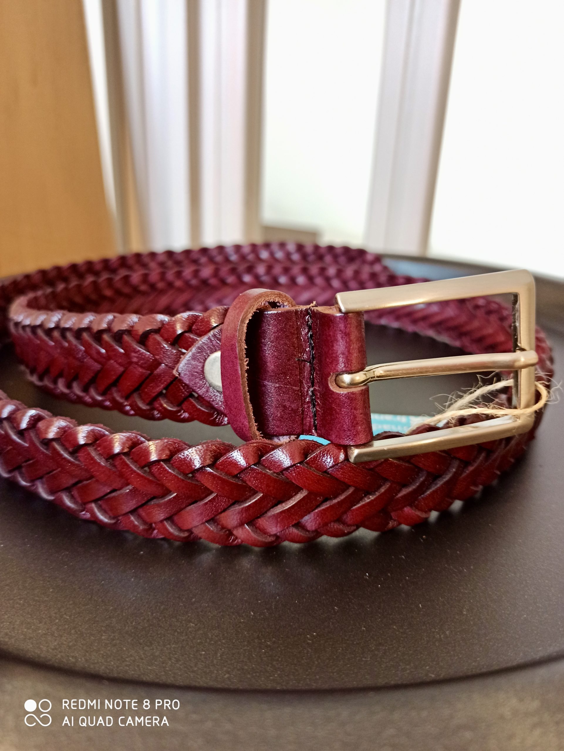 Ceinture Cuire Tresse Bordeaux – Image 2