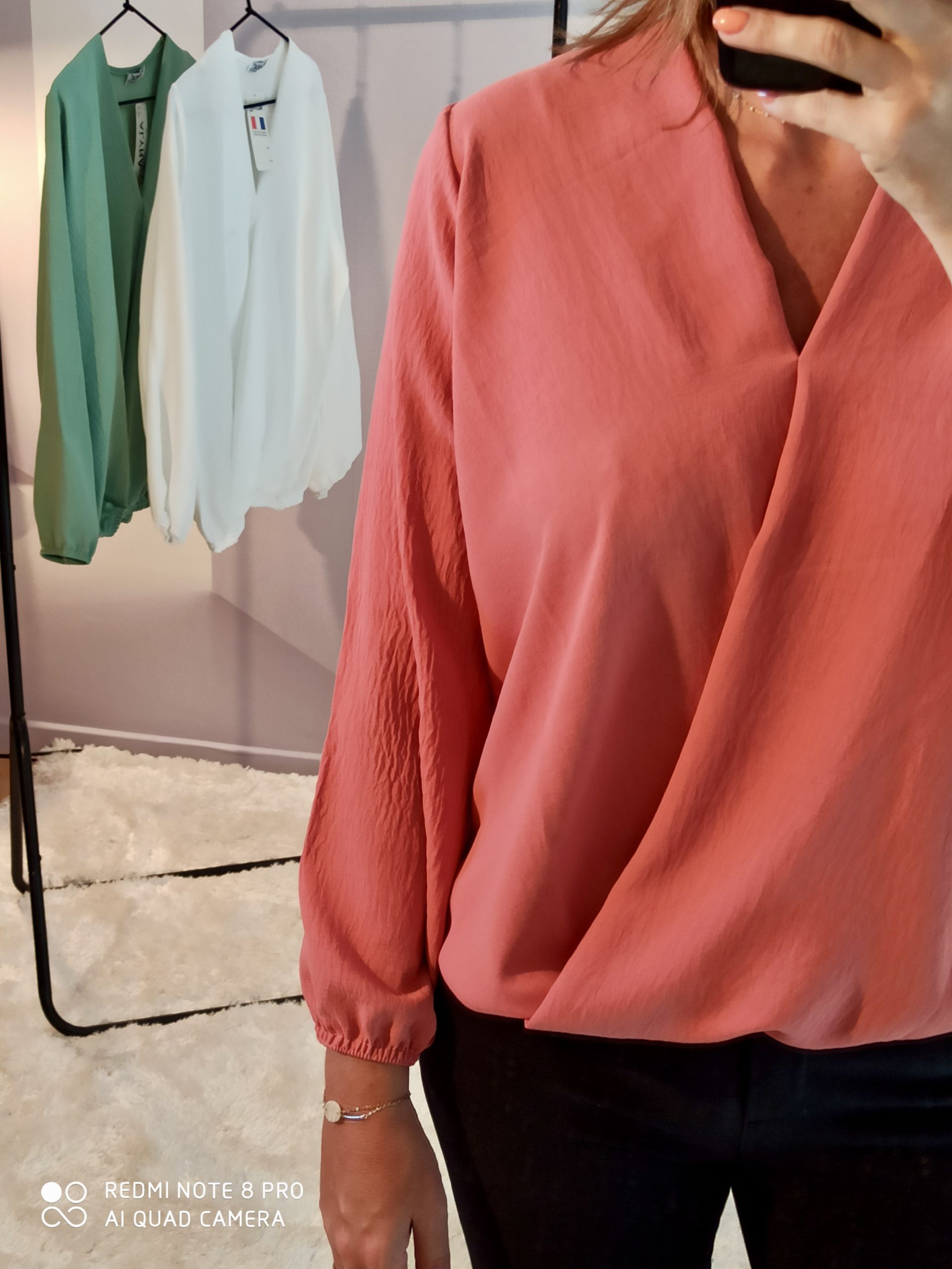 Blouse Cache-Coeur Rose – Image 2