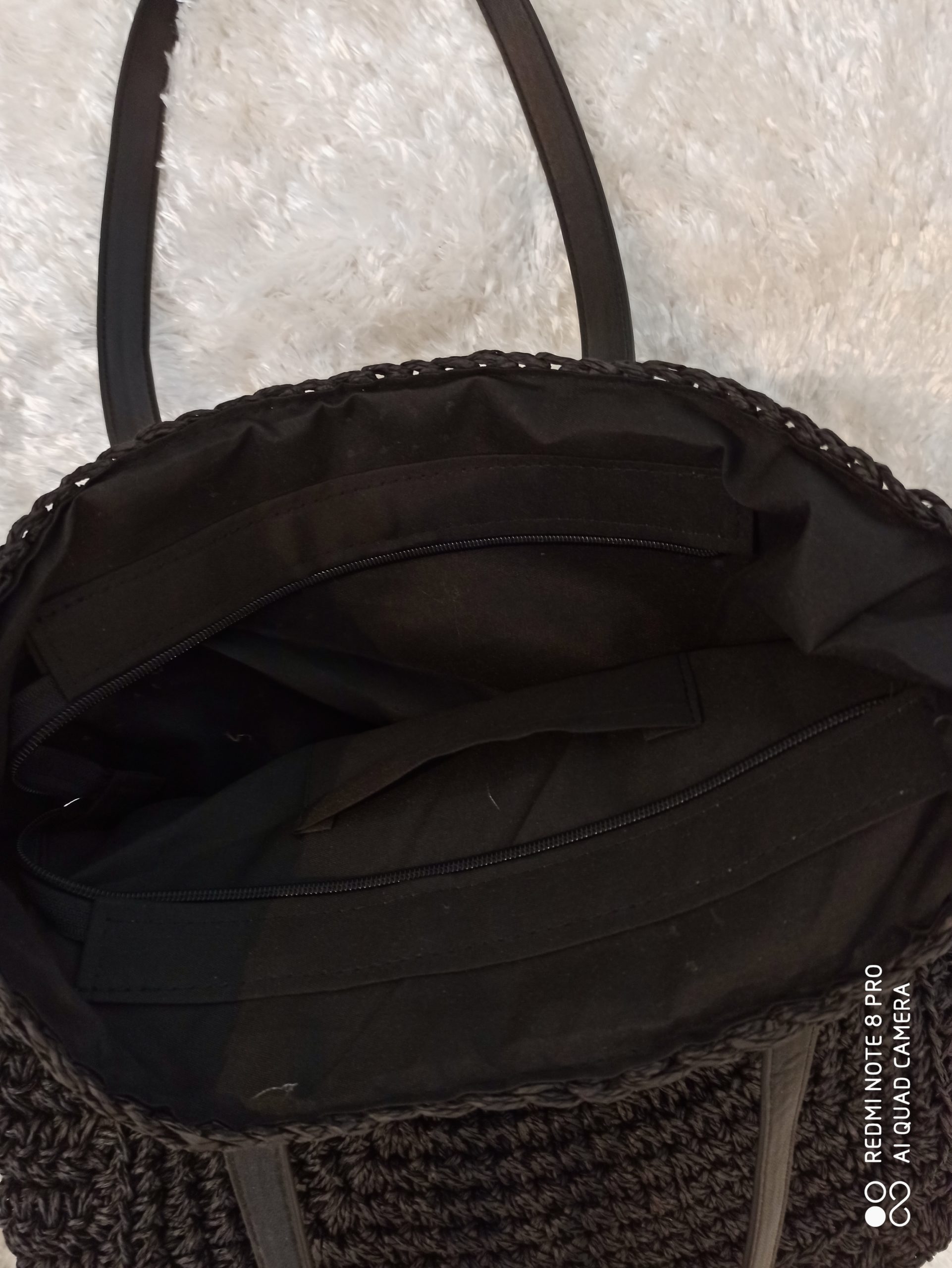 Sac à Main Paille Noir – Image 3