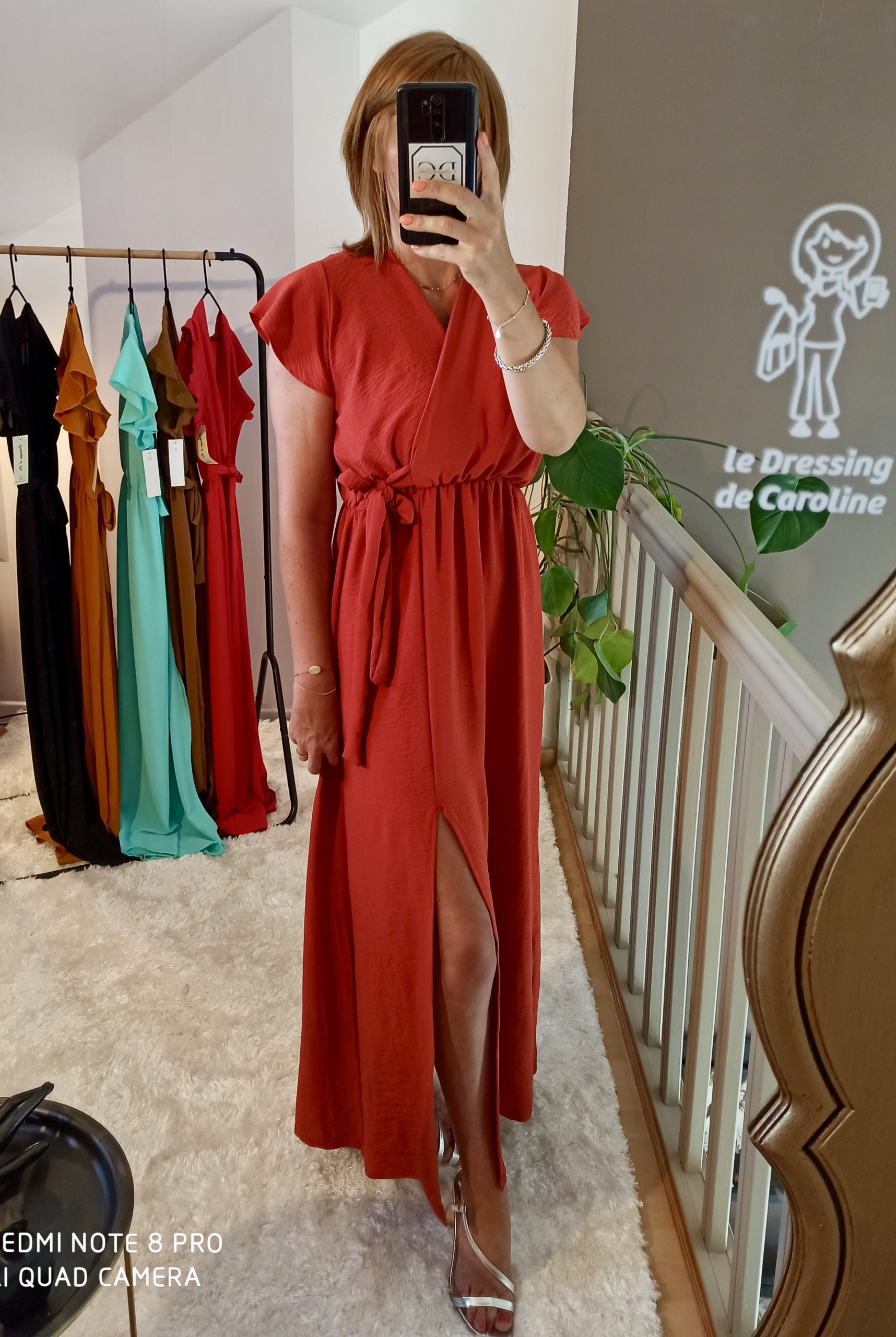 Robe Longue Noeud Rouille – Image 4