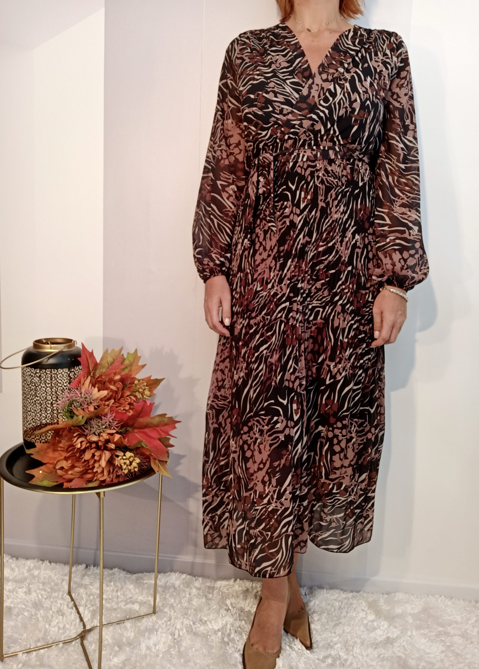 Robe Plissée Imprimée