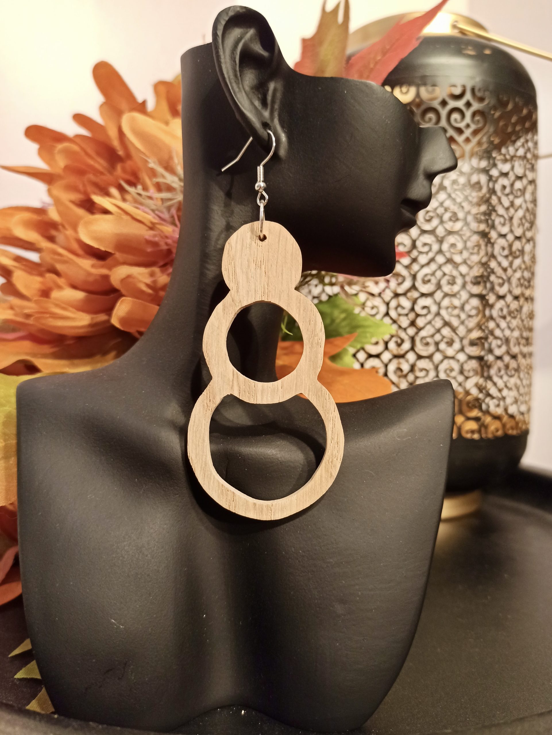 Boucles d'oreilles Bois Boule