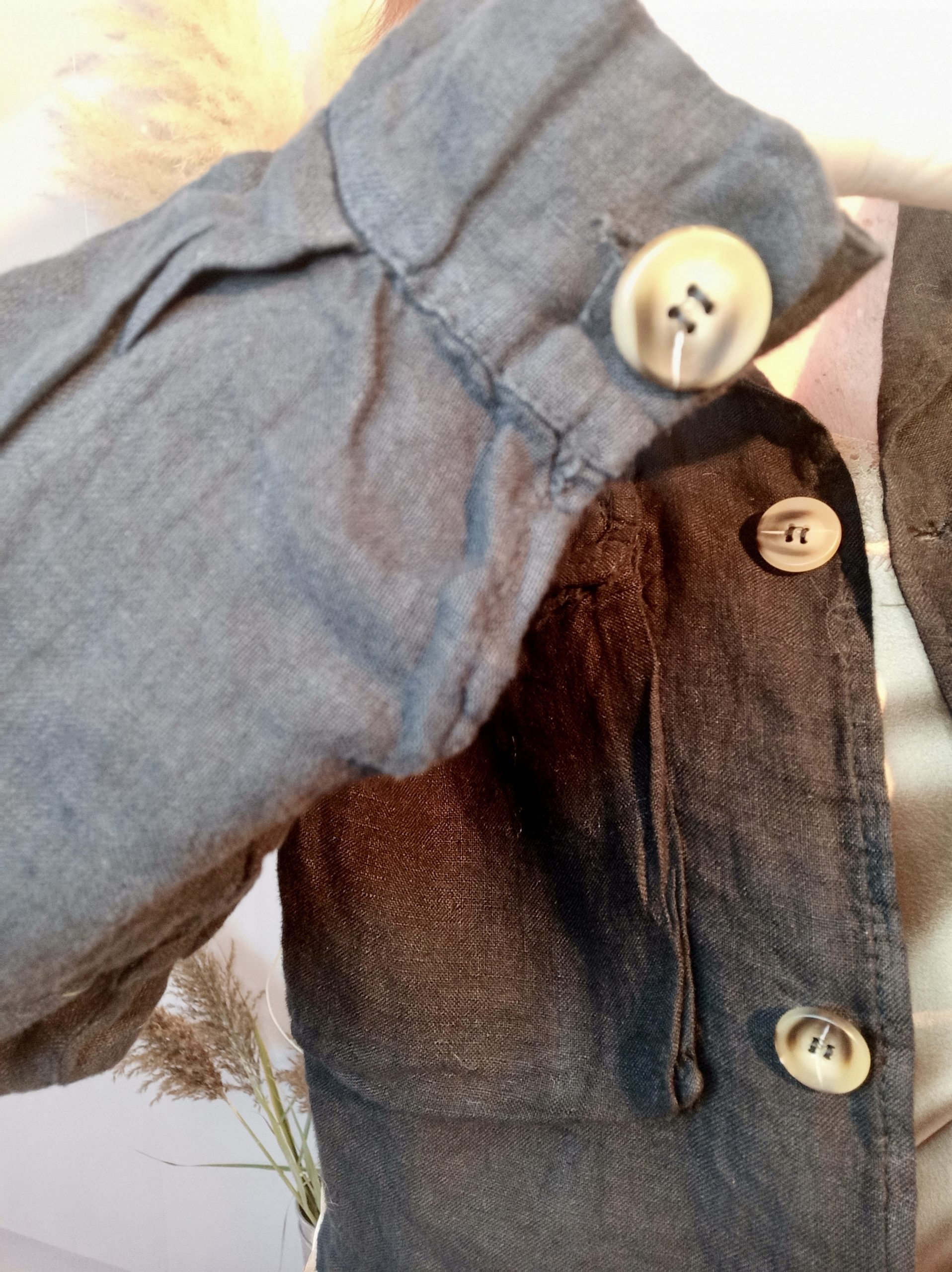 Veste Courte Lin Noir – Image 6