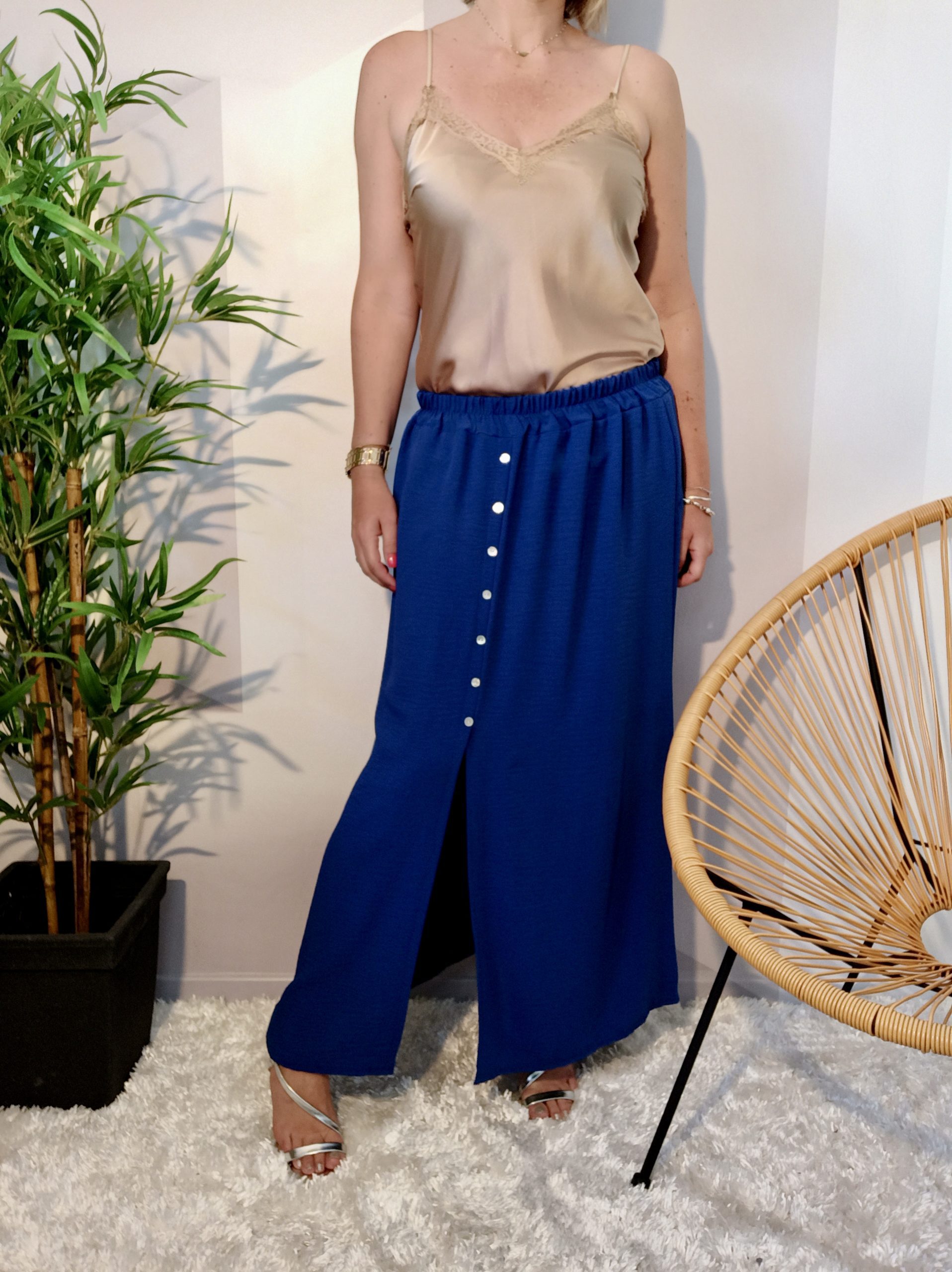 Jupe Longue Fluide Bleu Royal – Image 3