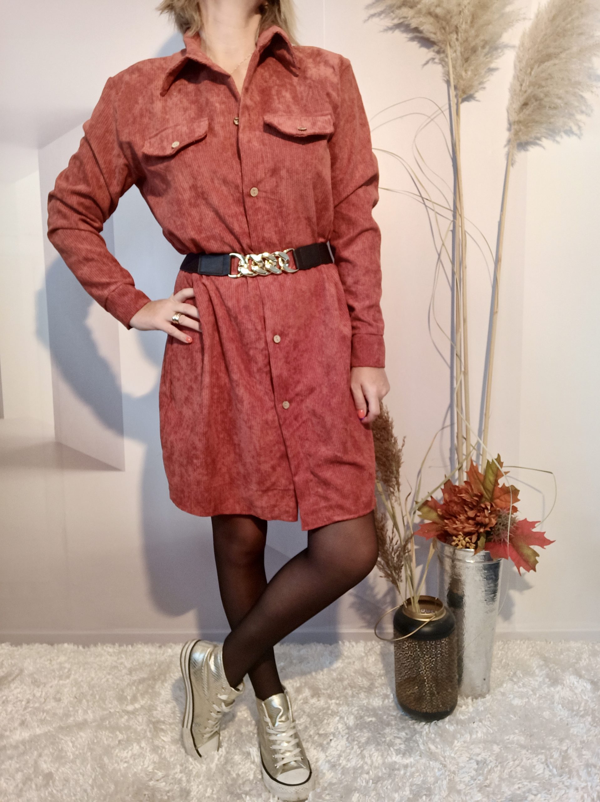 Robe Chemise Rouille – Image 3
