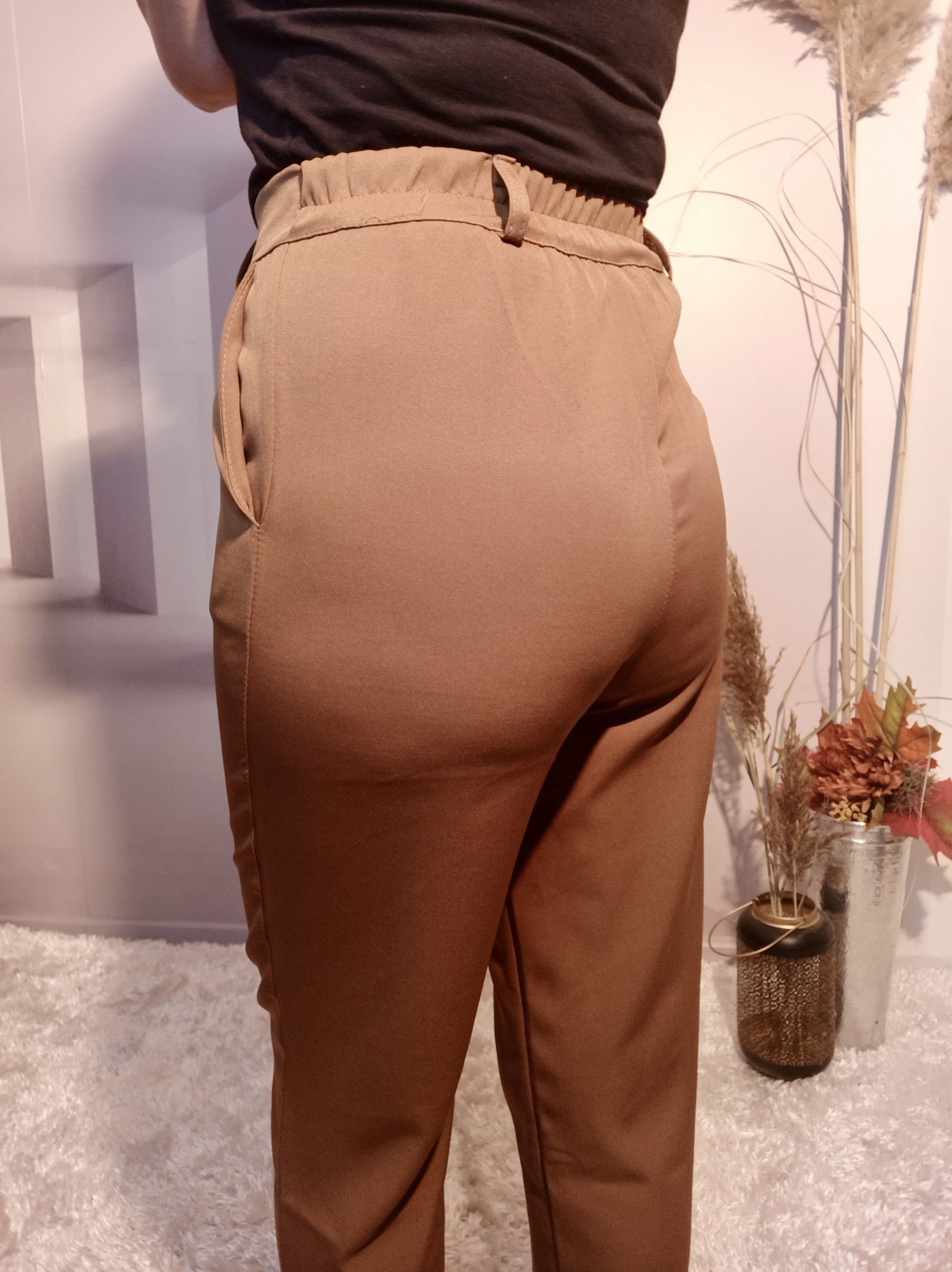 Pantalon Taille Haute Brun – Image 6