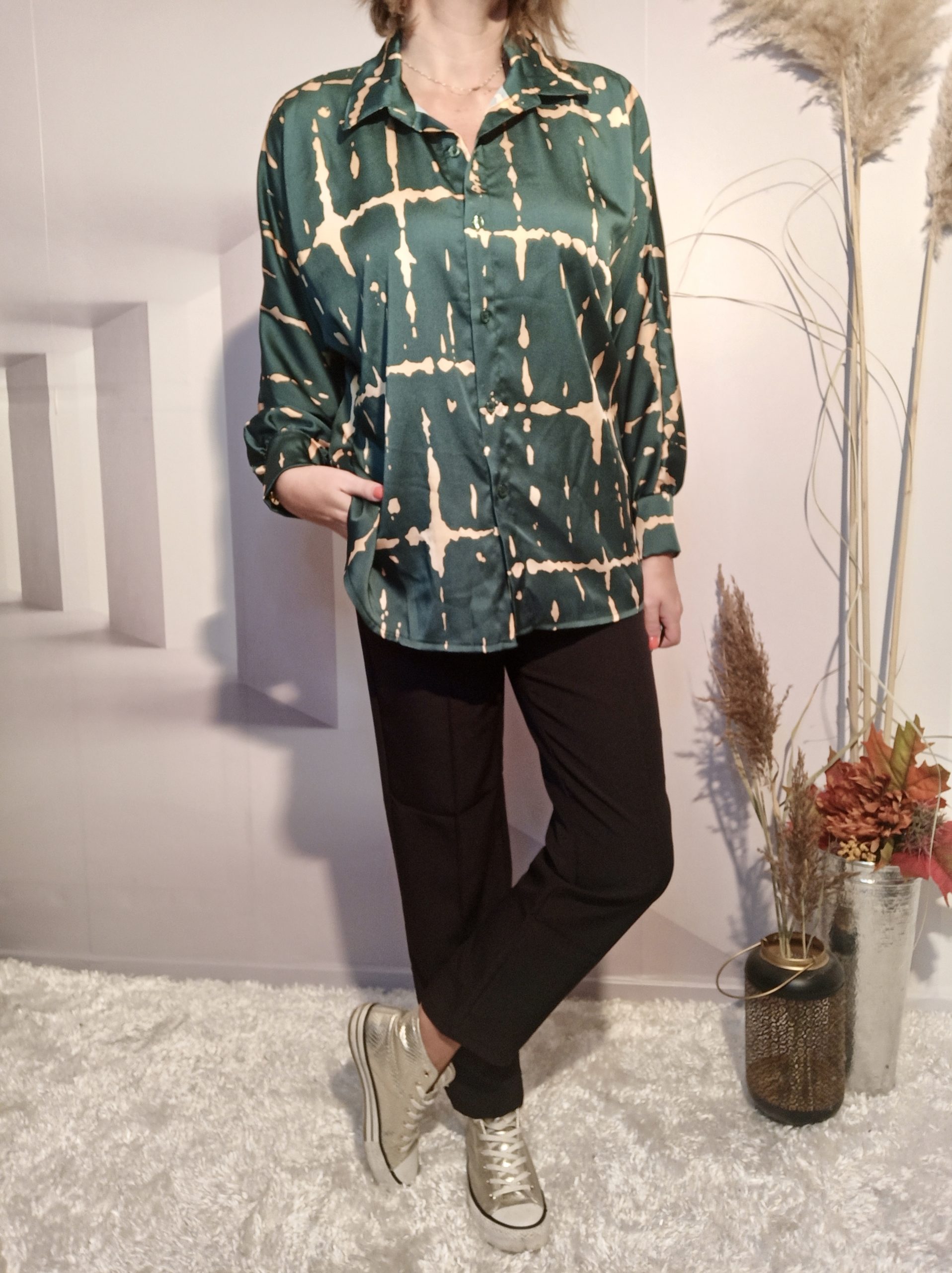 Chemise Imprimée Vert – Image 2