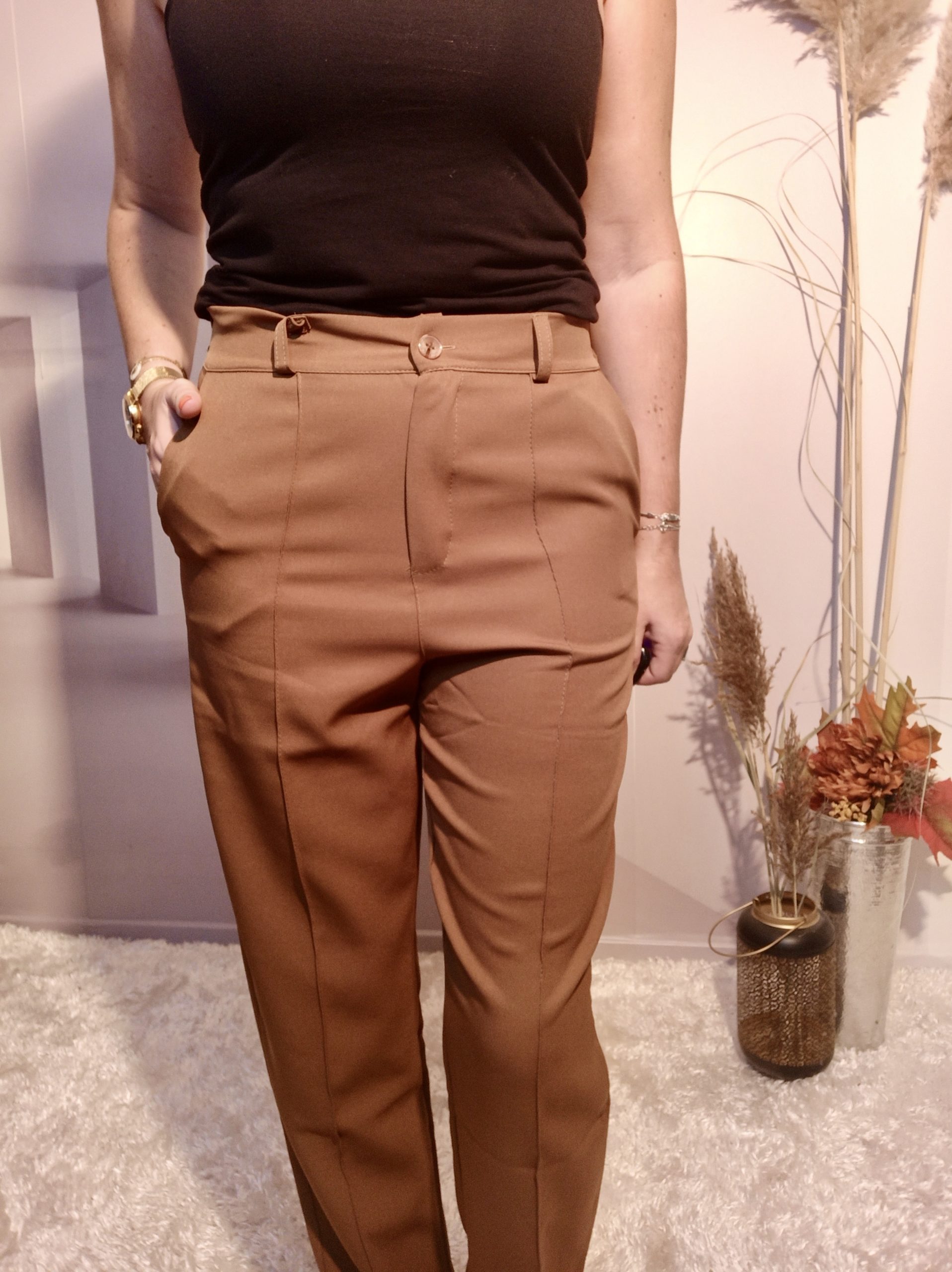 Pantalon Taille Haute Brun – Image 5