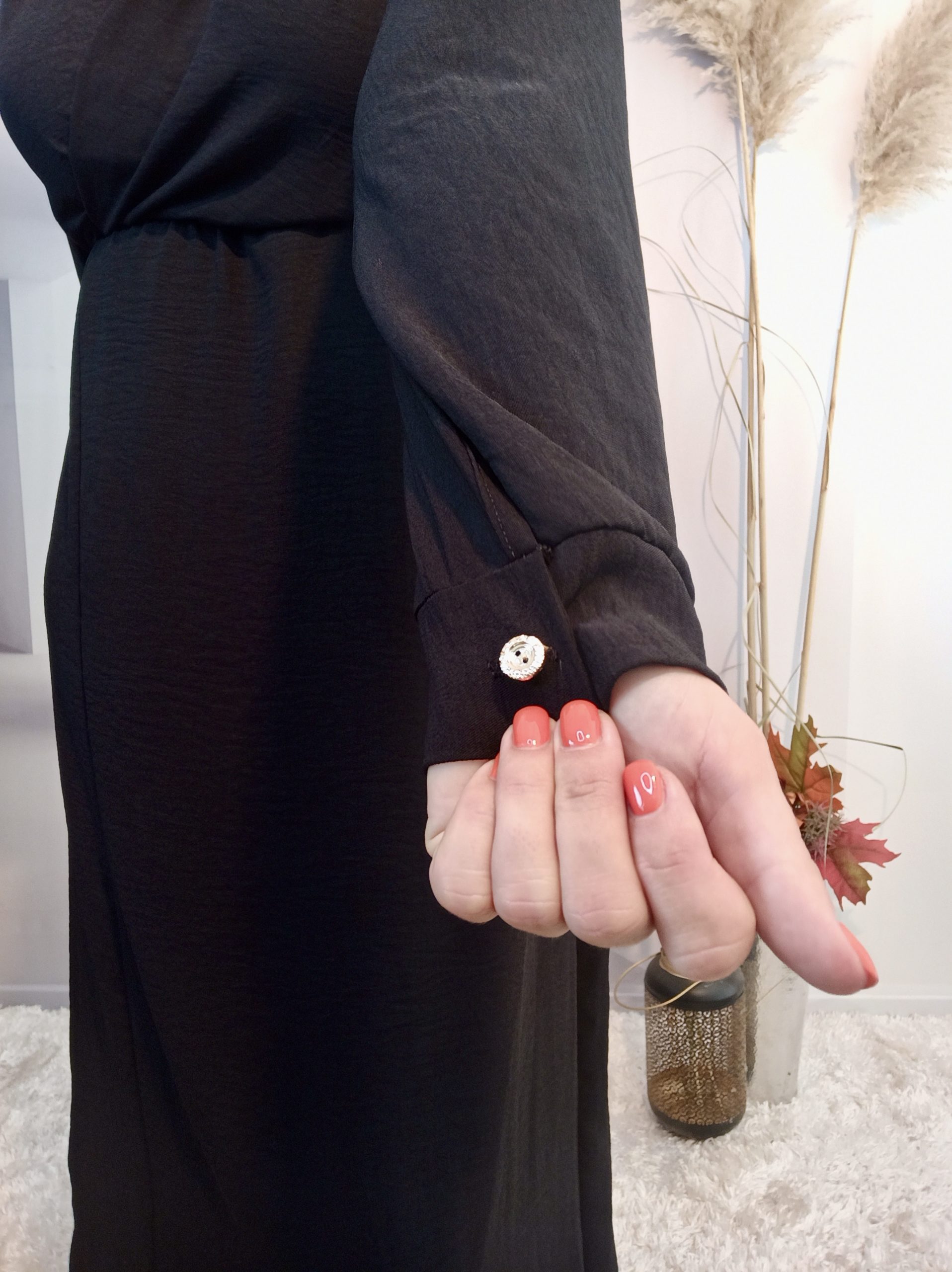 Robe Longue Fendue Noir – Image 4