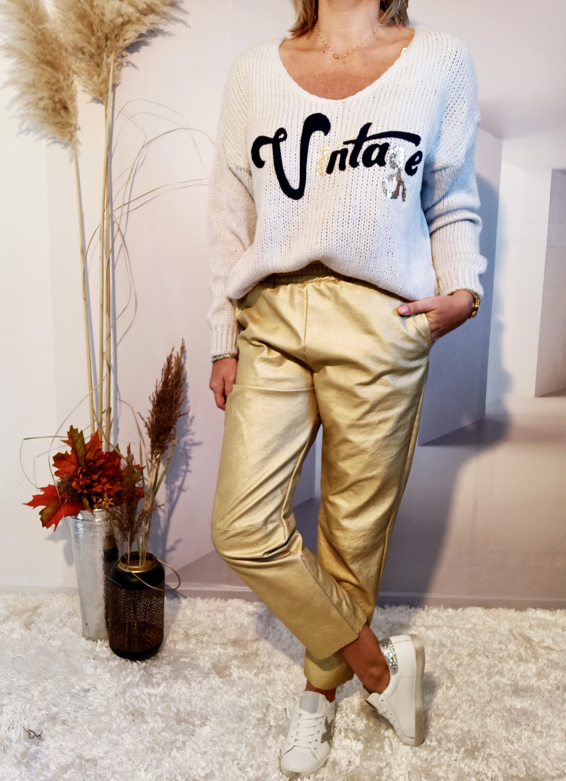 Pantalon Mum Doré – Image 2