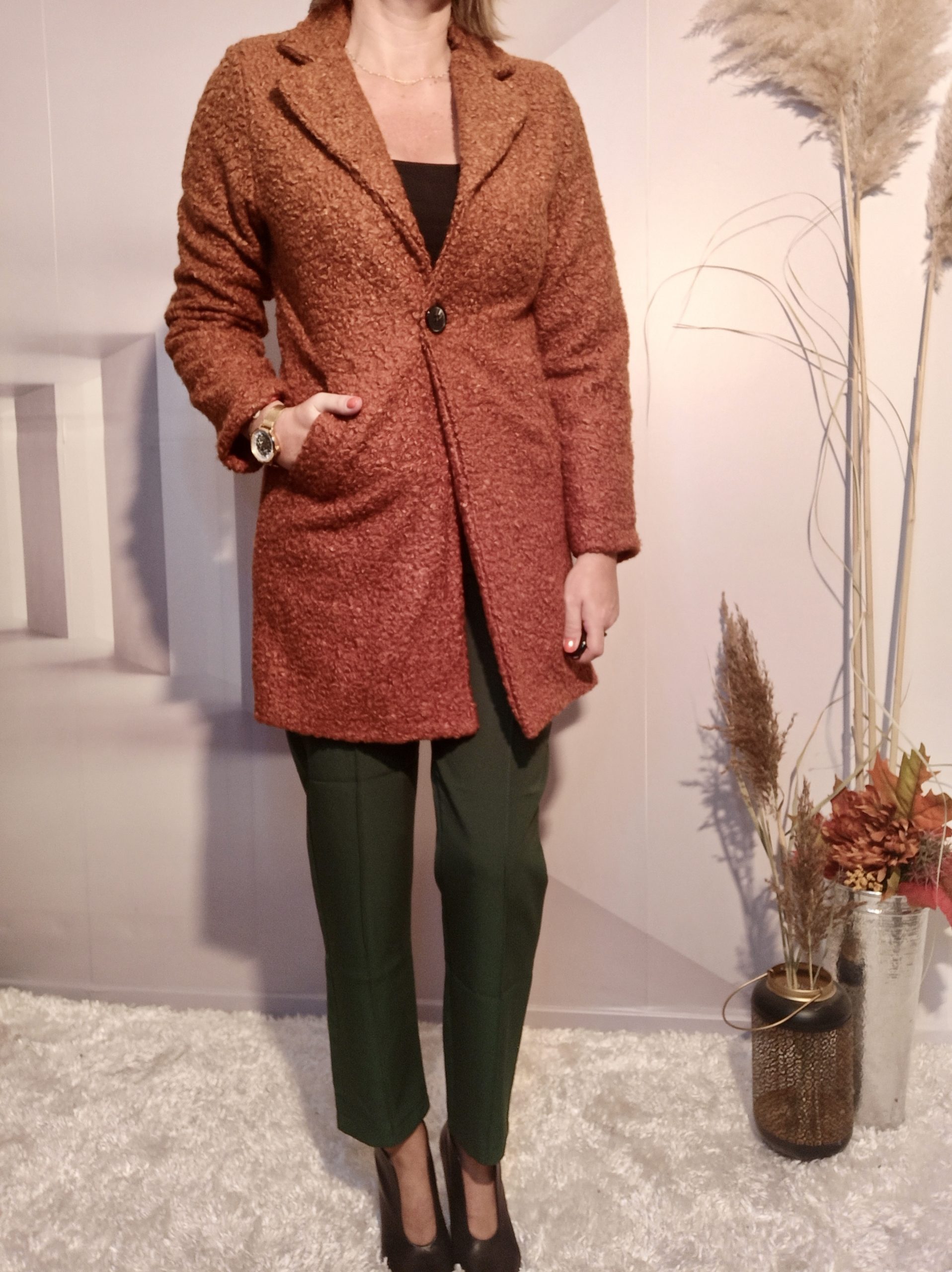 Manteau Bouclettes Brun – Image 3