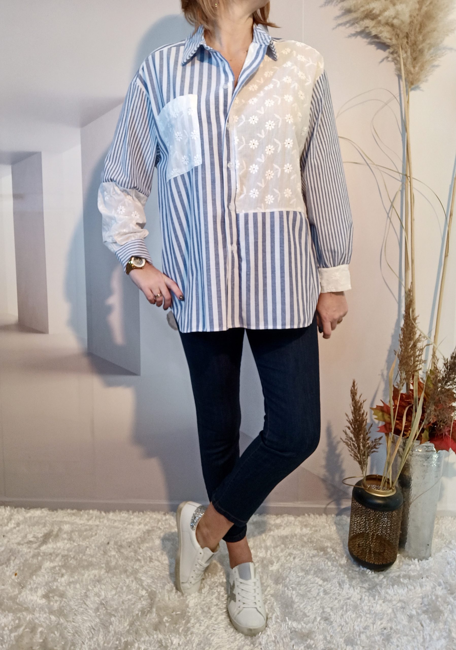 Chemise Rayée et Brodée – Image 2