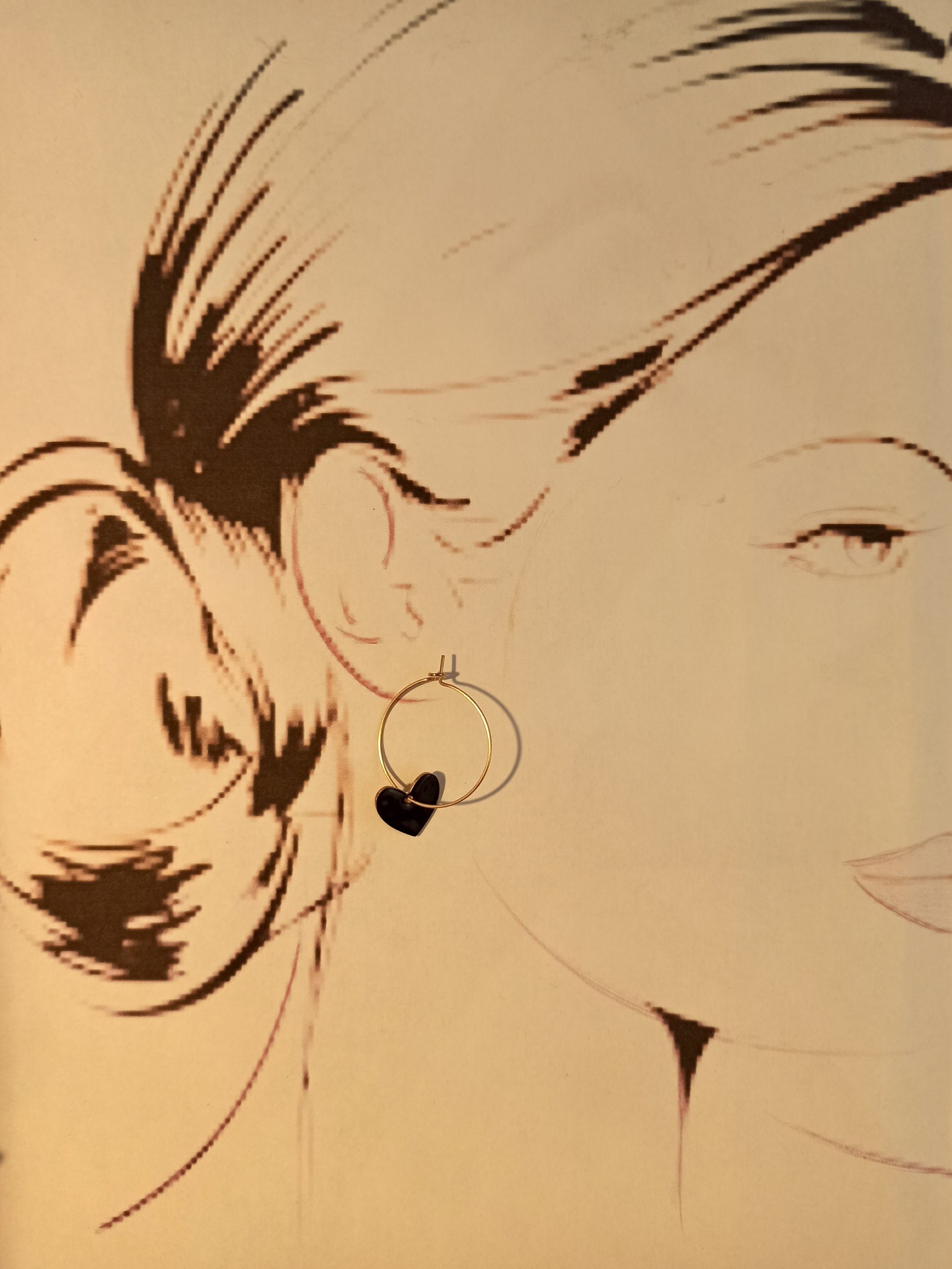 Créoles Coeur Noir – Image 6