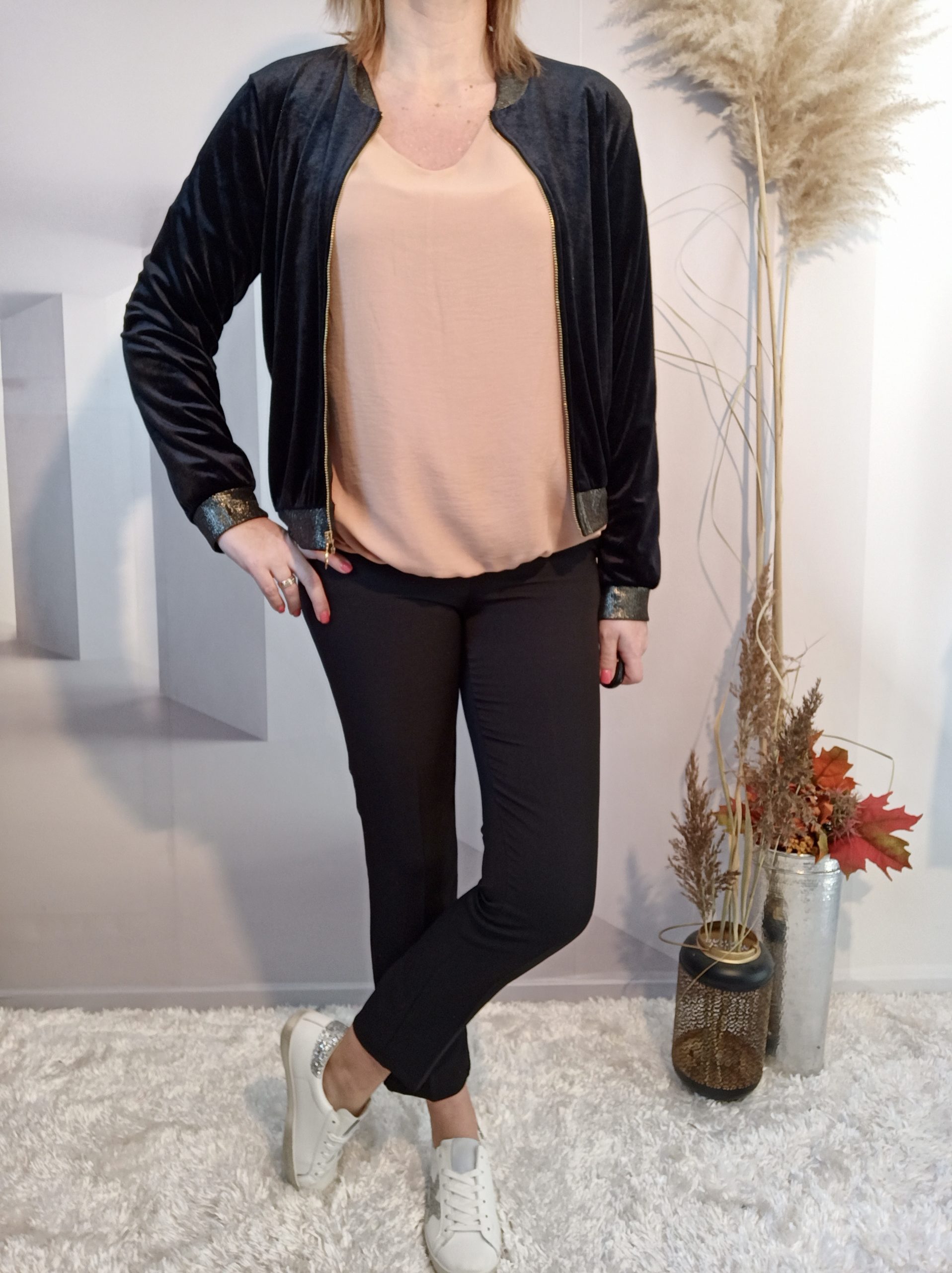 Blouse Asymétrique Rose Pâle – Image 2