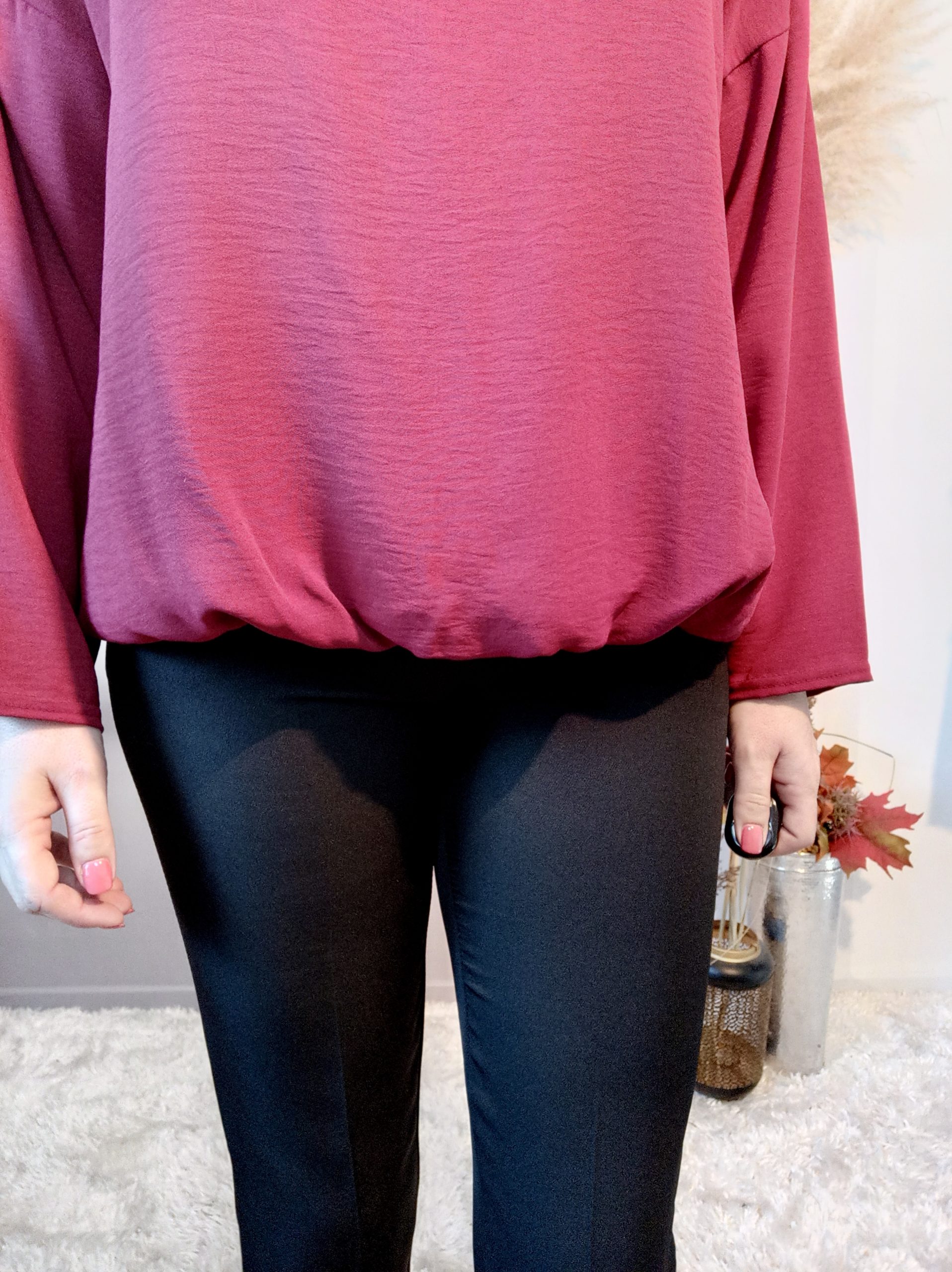 Blouse Asymétrique Lie de Vin – Image 8