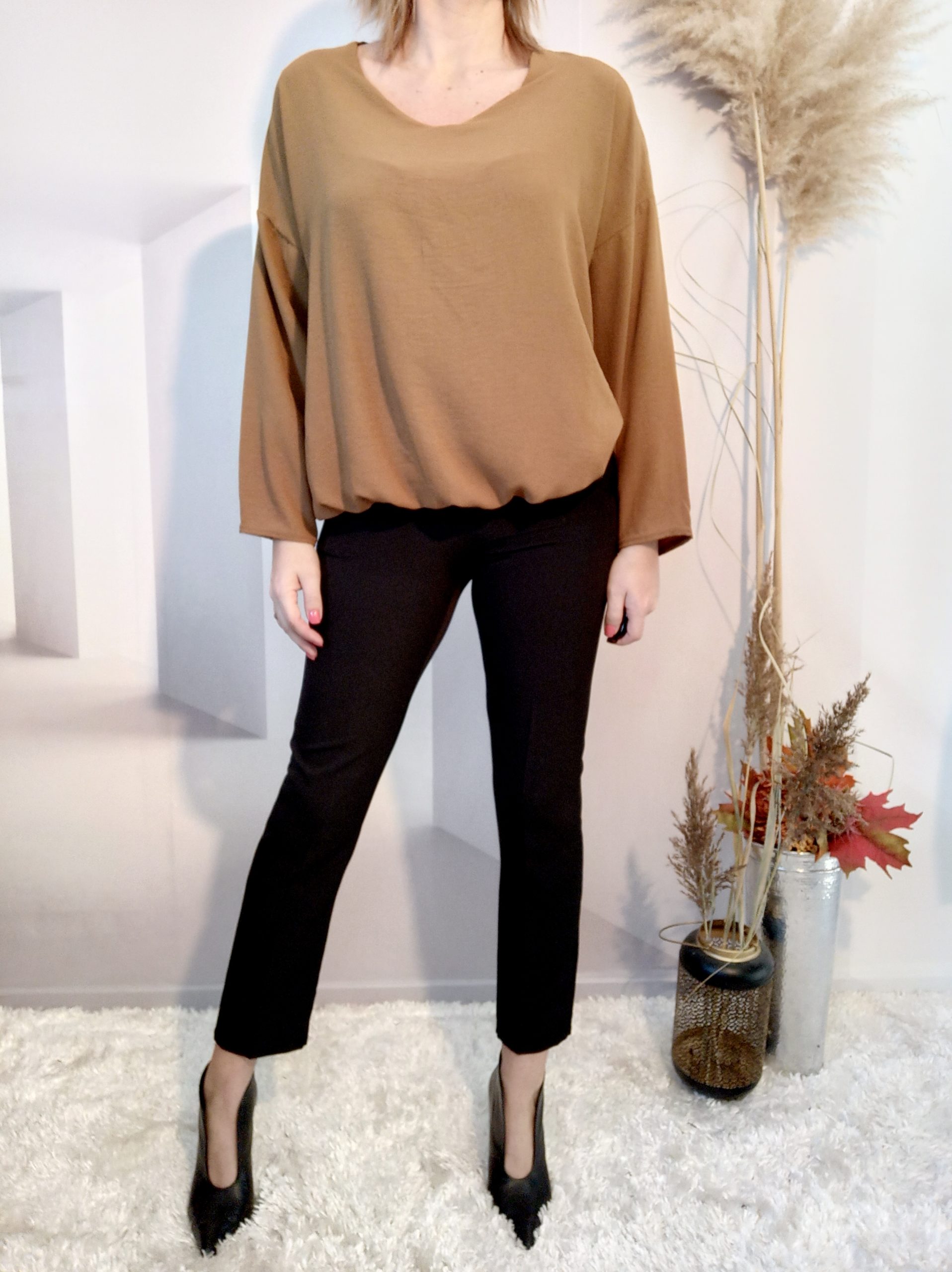 Blouse Asymétrique Brun