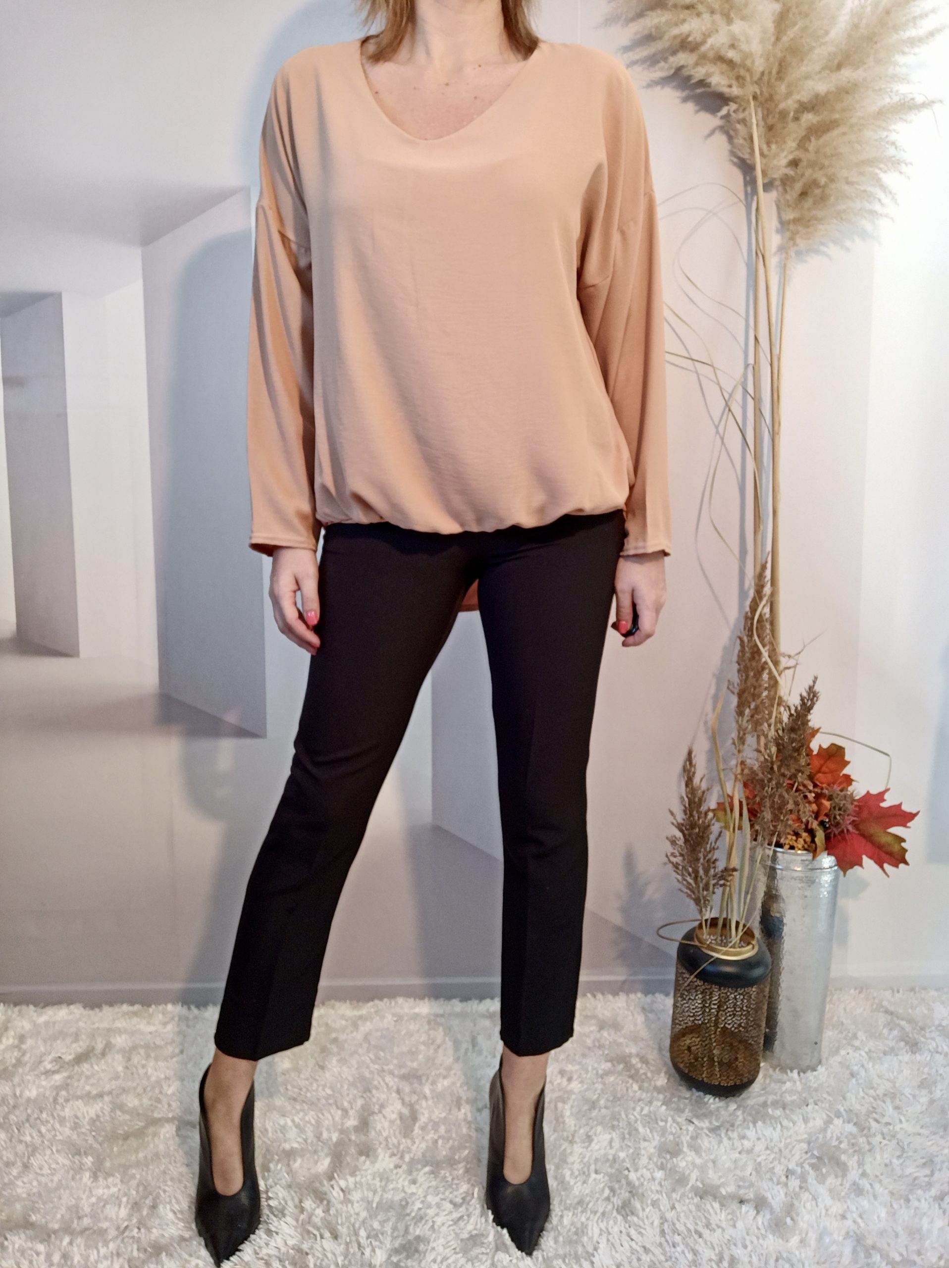 Blouse Asymétrique Rose Pâle