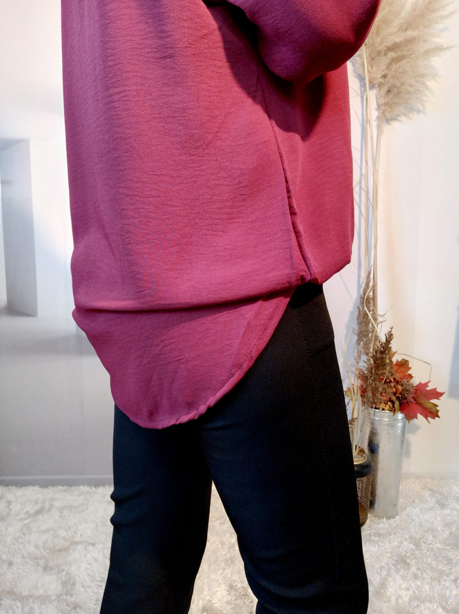 Blouse Asymétrique Lie de Vin – Image 6