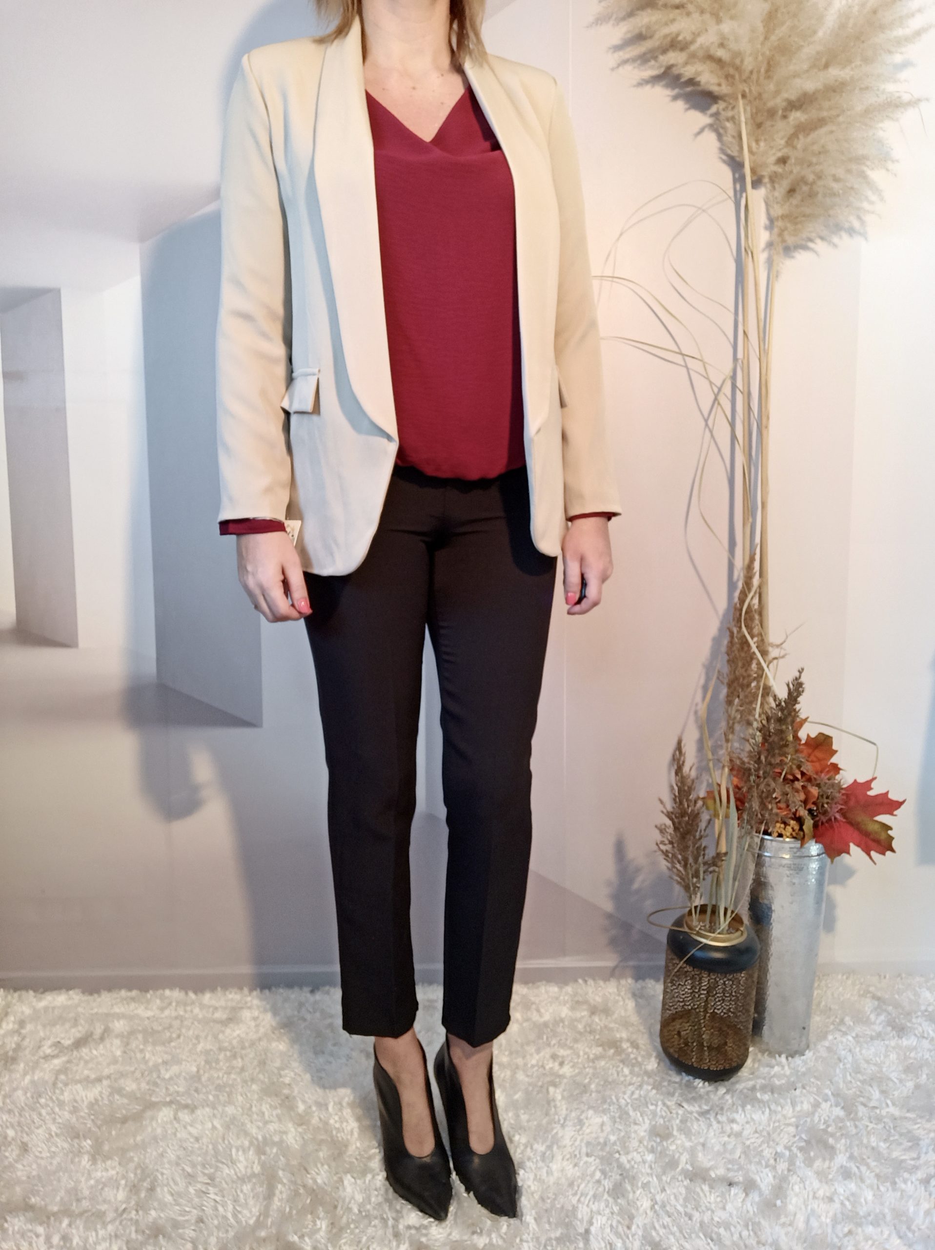Blouse Asymétrique Lie de Vin – Image 3