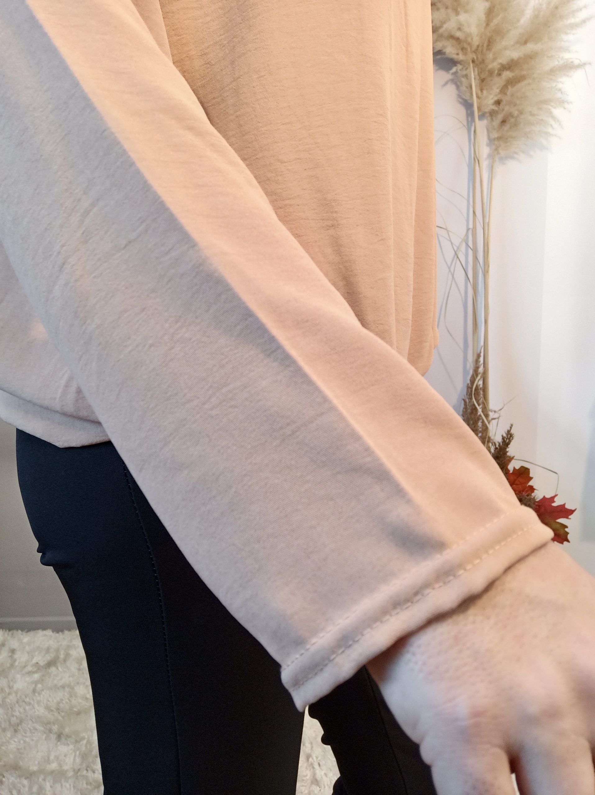 Blouse Asymétrique Rose Pâle – Image 8