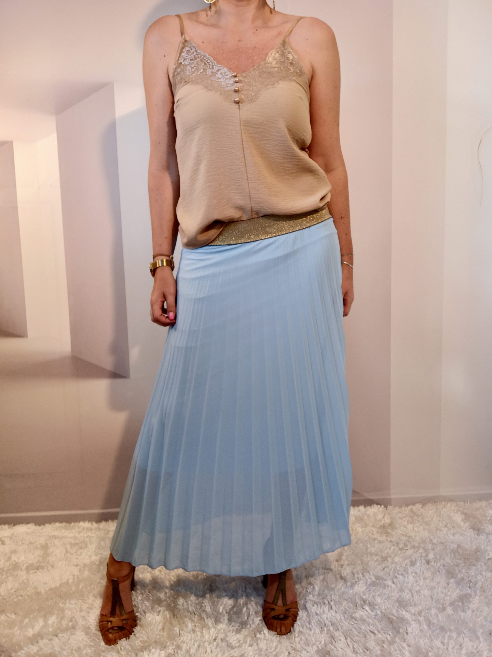 Jupe Plissée Ciel