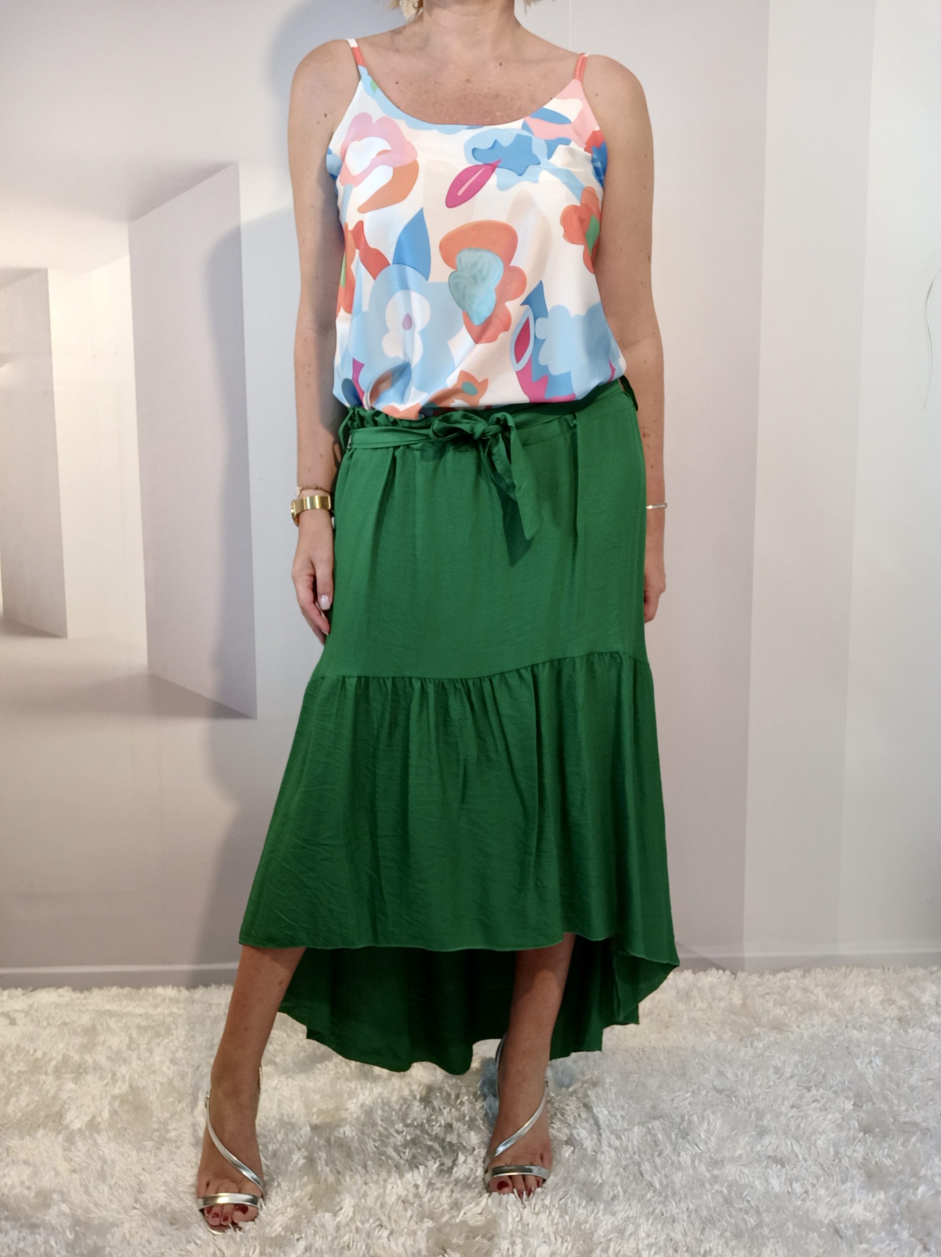 Jupe Asymétrique Verte