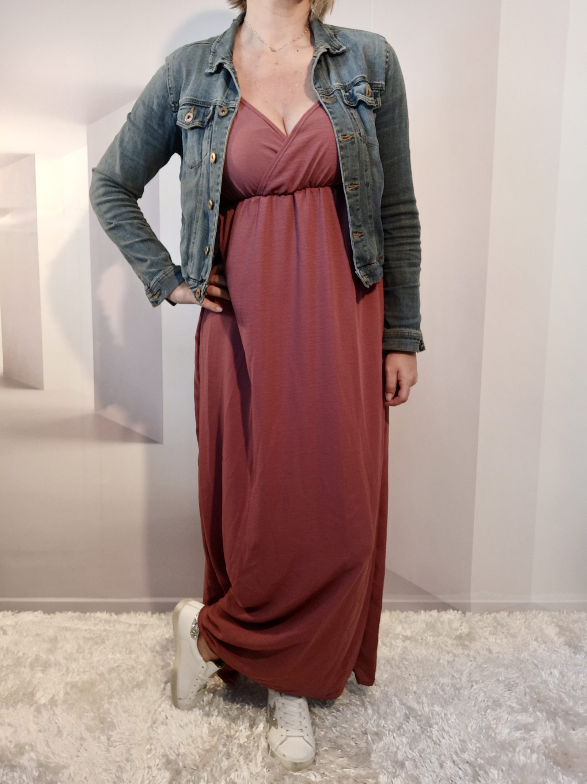 Robe Cache-Coeur Vieux Rose – Image 2