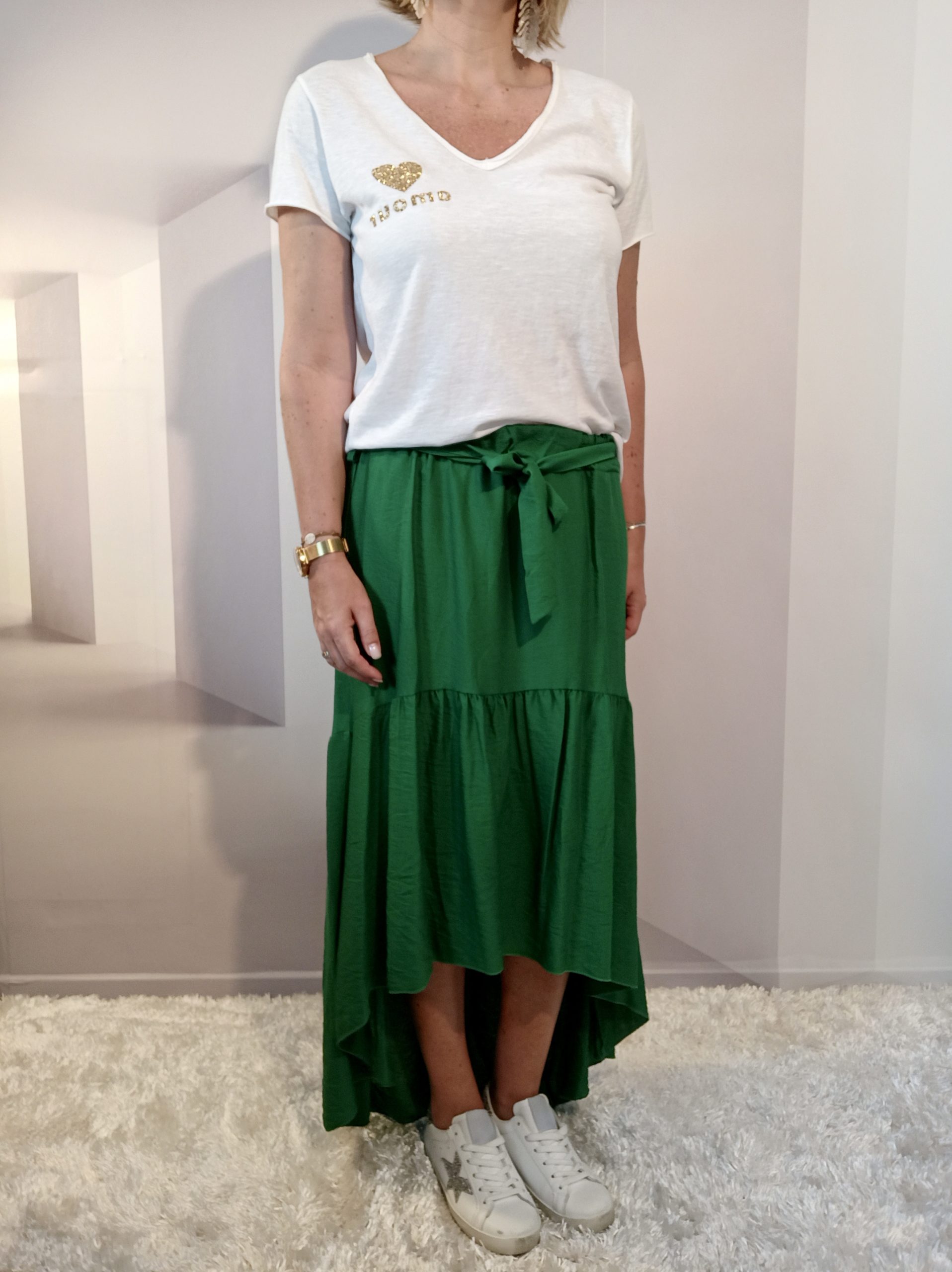 Jupe Asymétrique Verte – Image 3