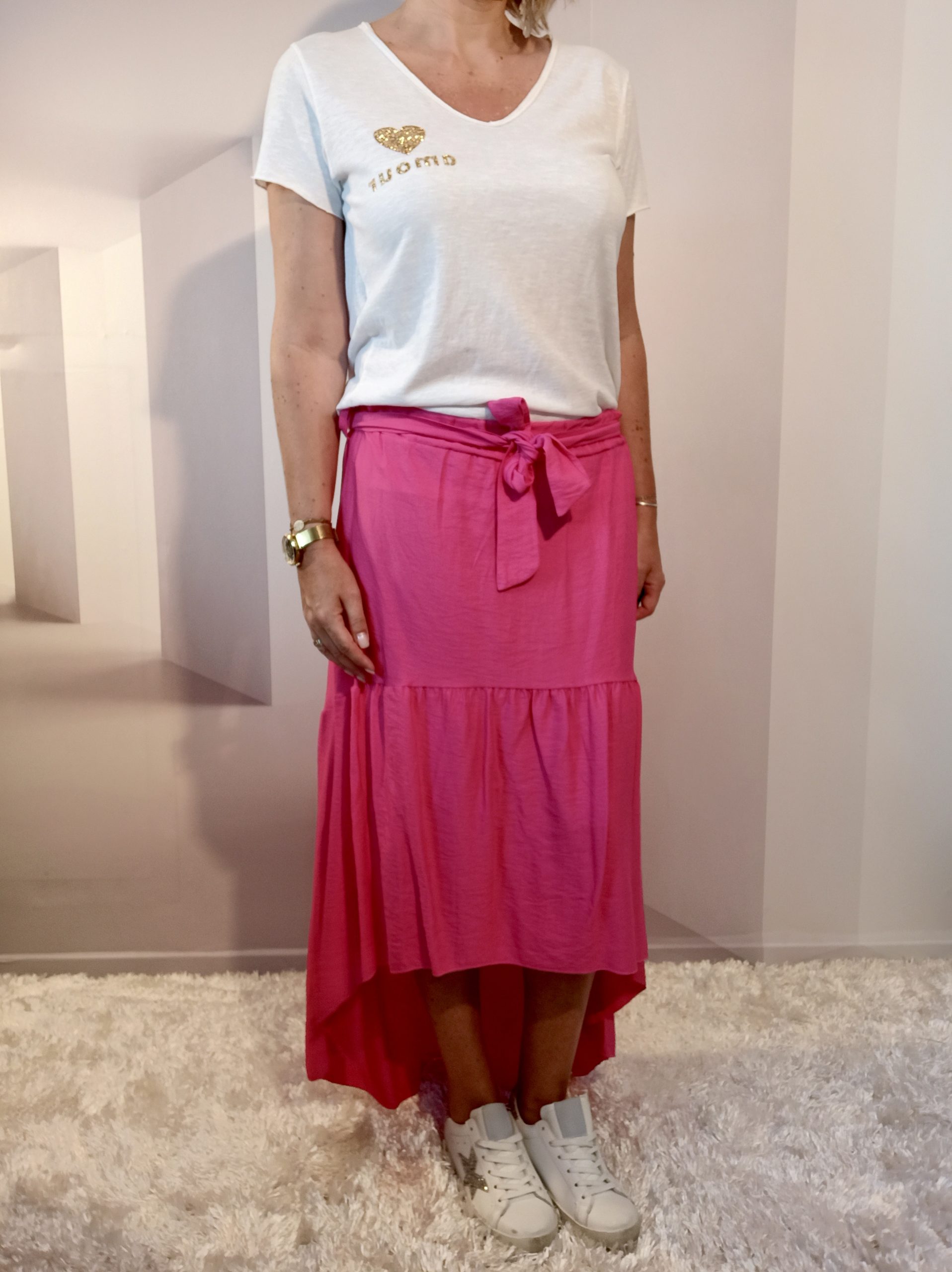 Jupe Asymétrique Fushia – Image 3