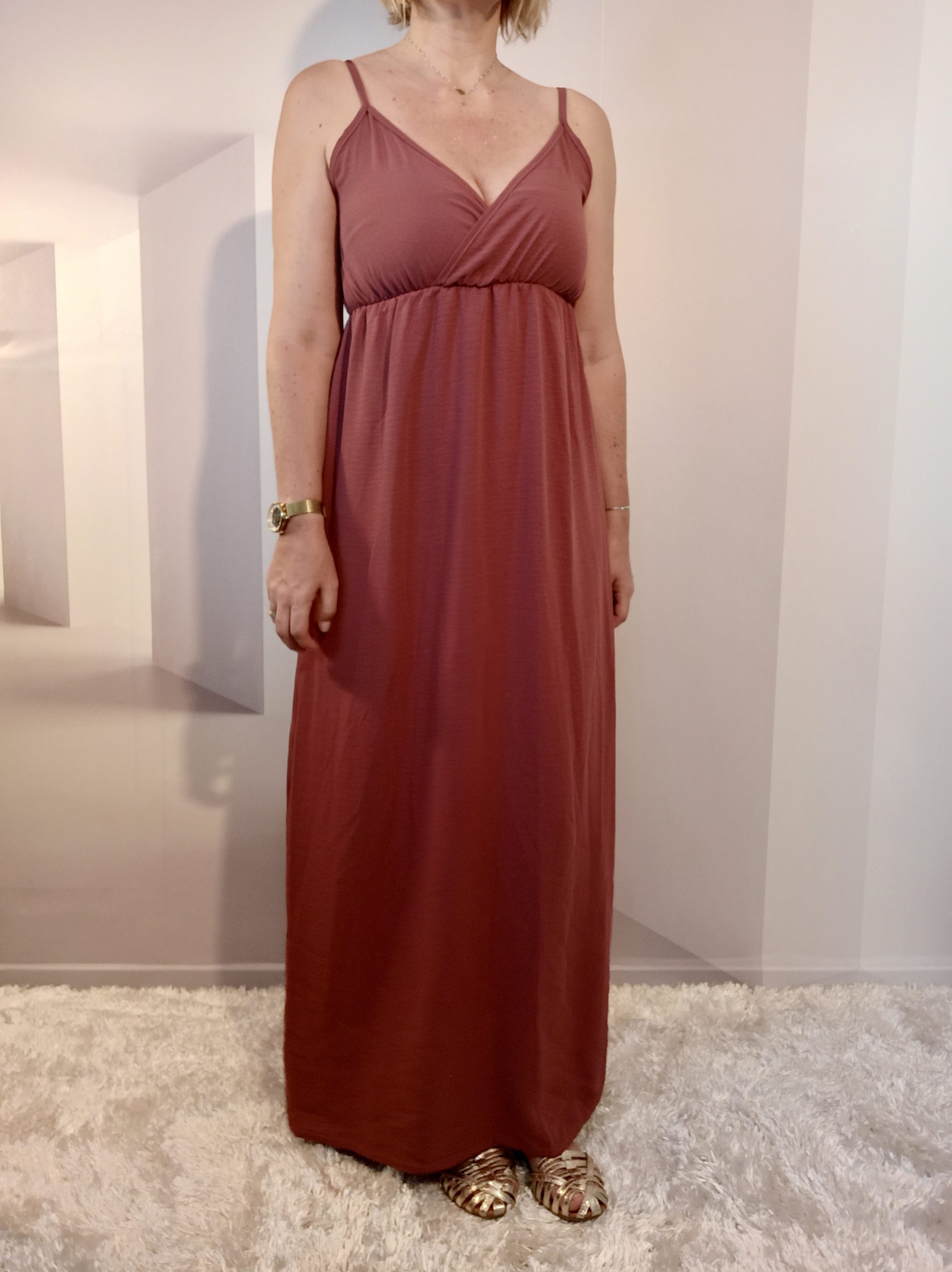 Robe Cache-Coeur Vieux Rose – Image 3