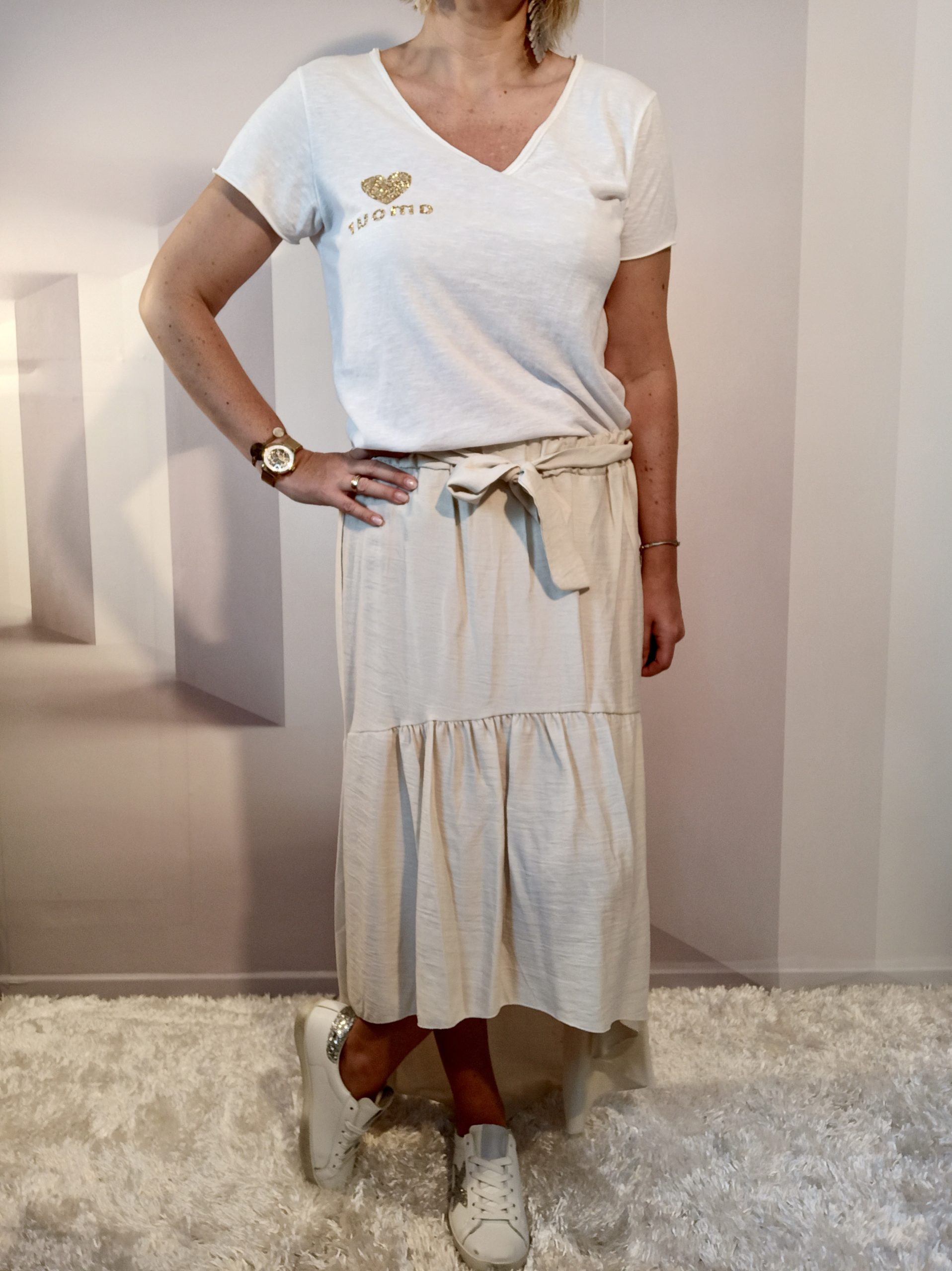 Jupe Asymétrique Beige – Image 2