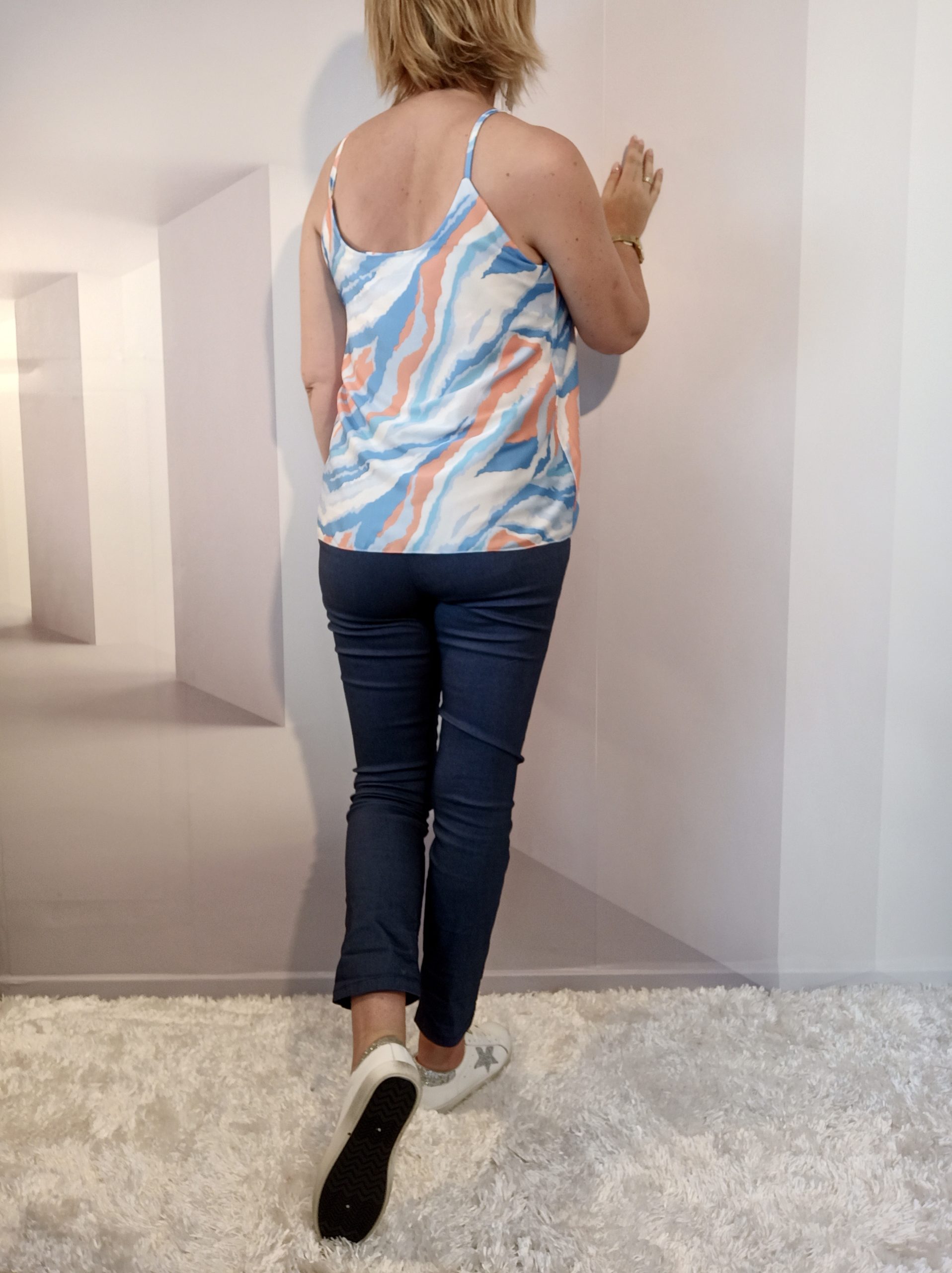 Débardeur Zébré Bleu – Image 4