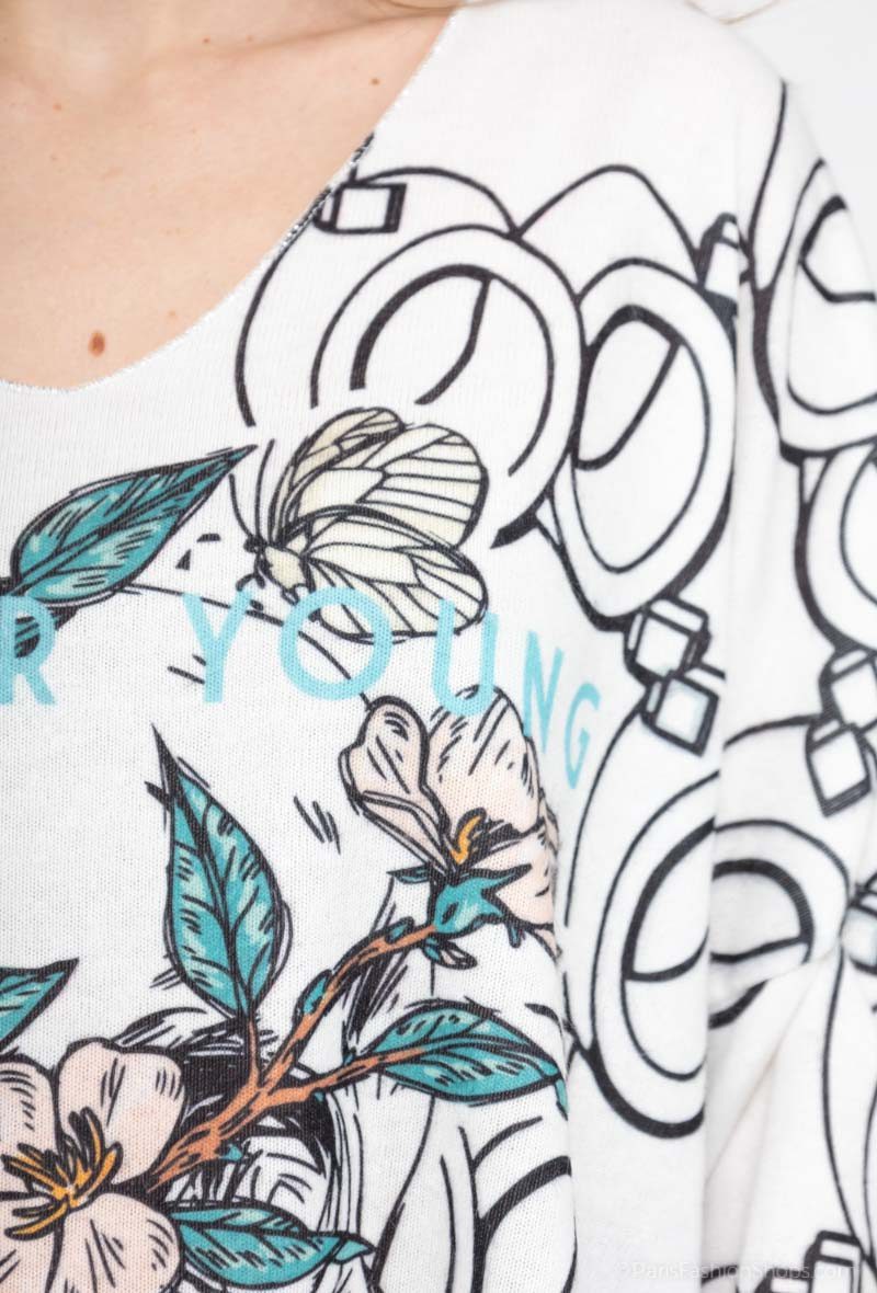 Pull Léger Tête de mort Blanc – Image 2