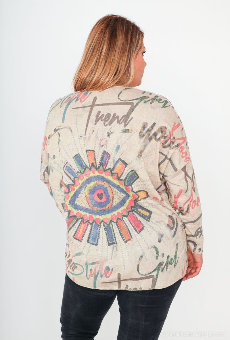 Pull Léger Tags Or Beige – Image 4