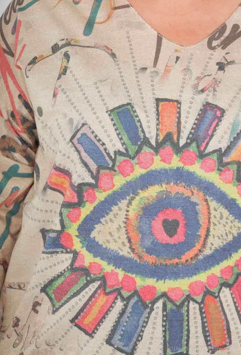 Pull Léger Tags Or Beige – Image 2