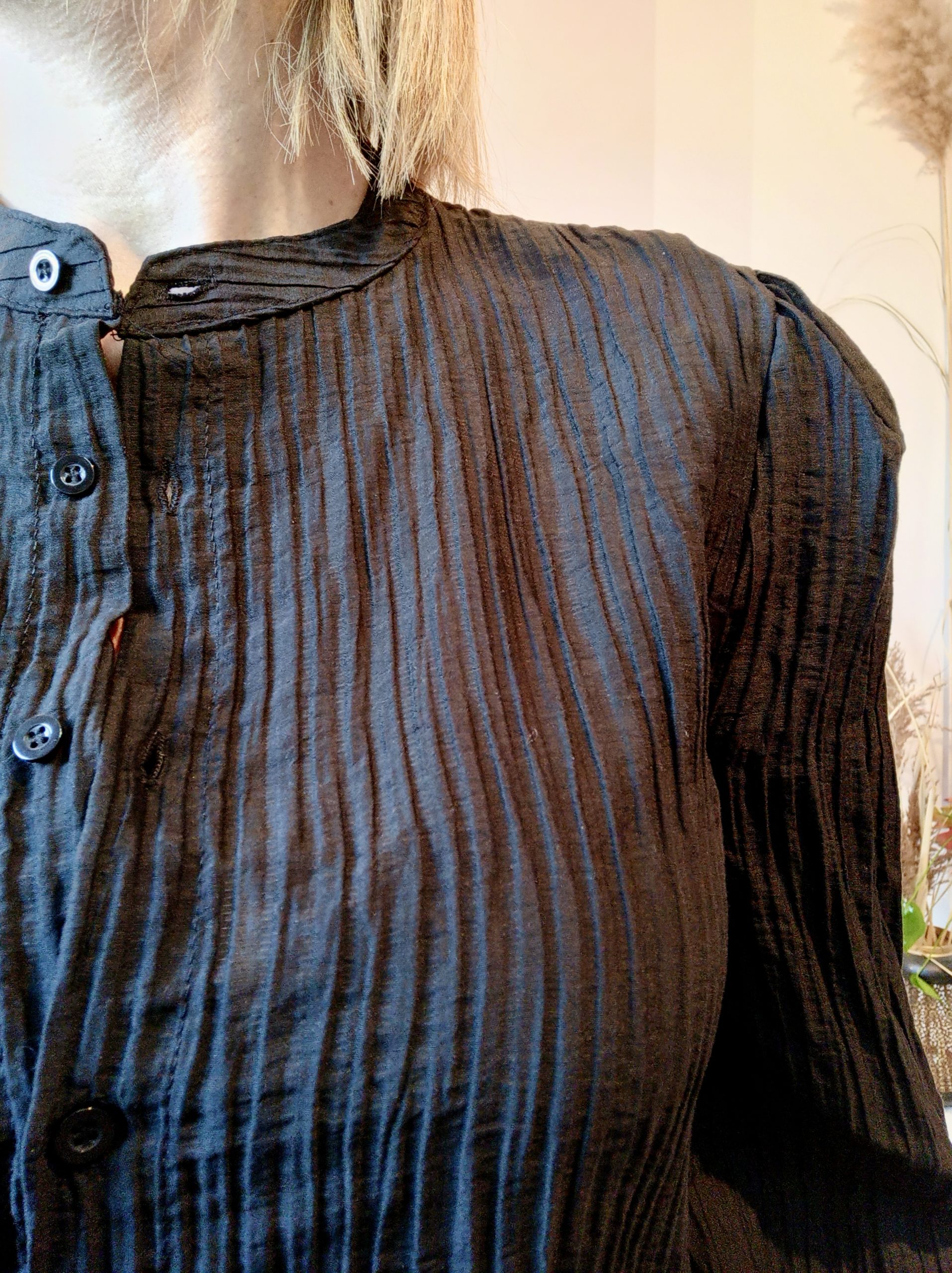 Chemise Crinkle Noir – Image 3