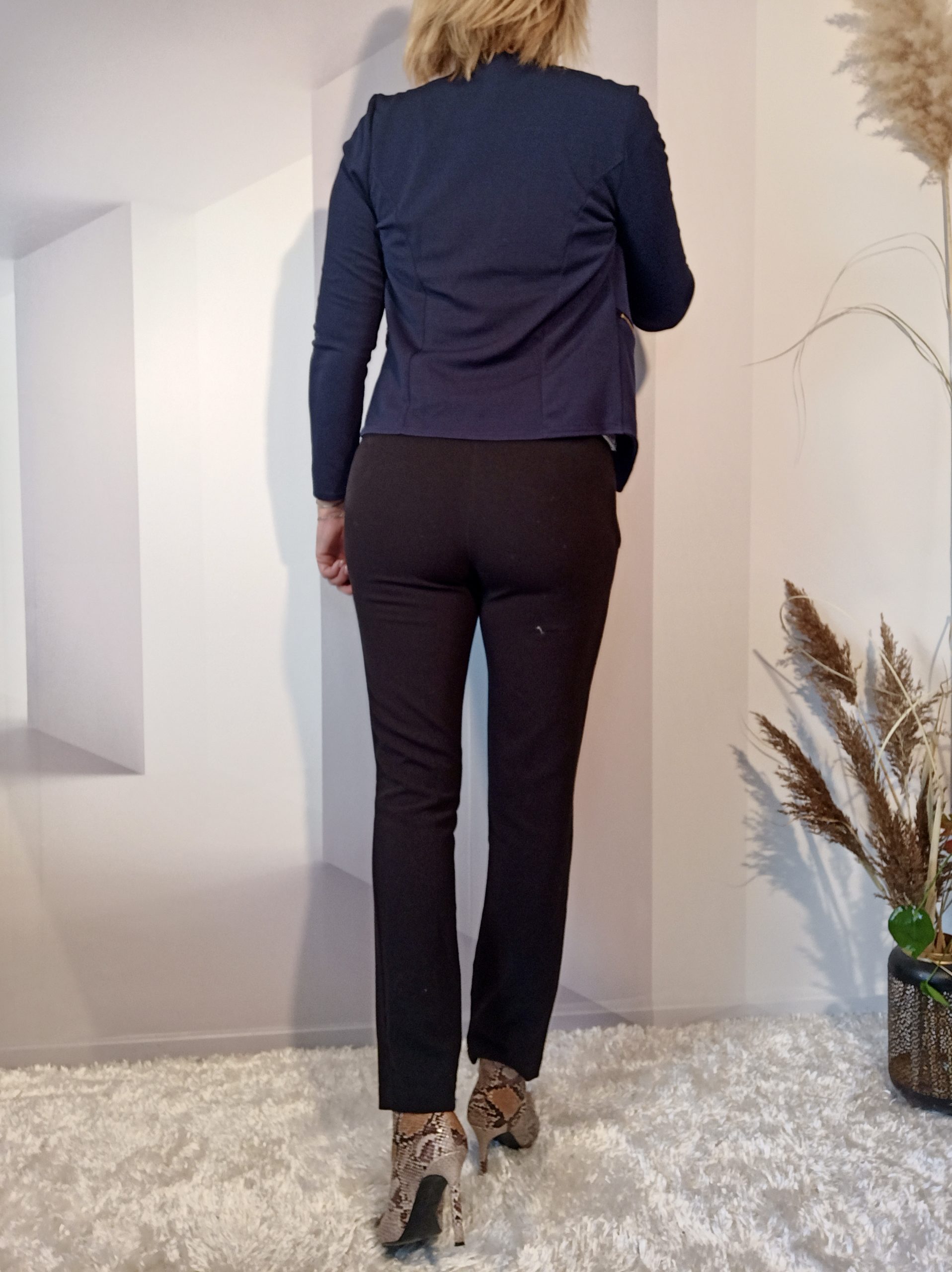 Blazer Gaufré Bleu Marine – Image 4