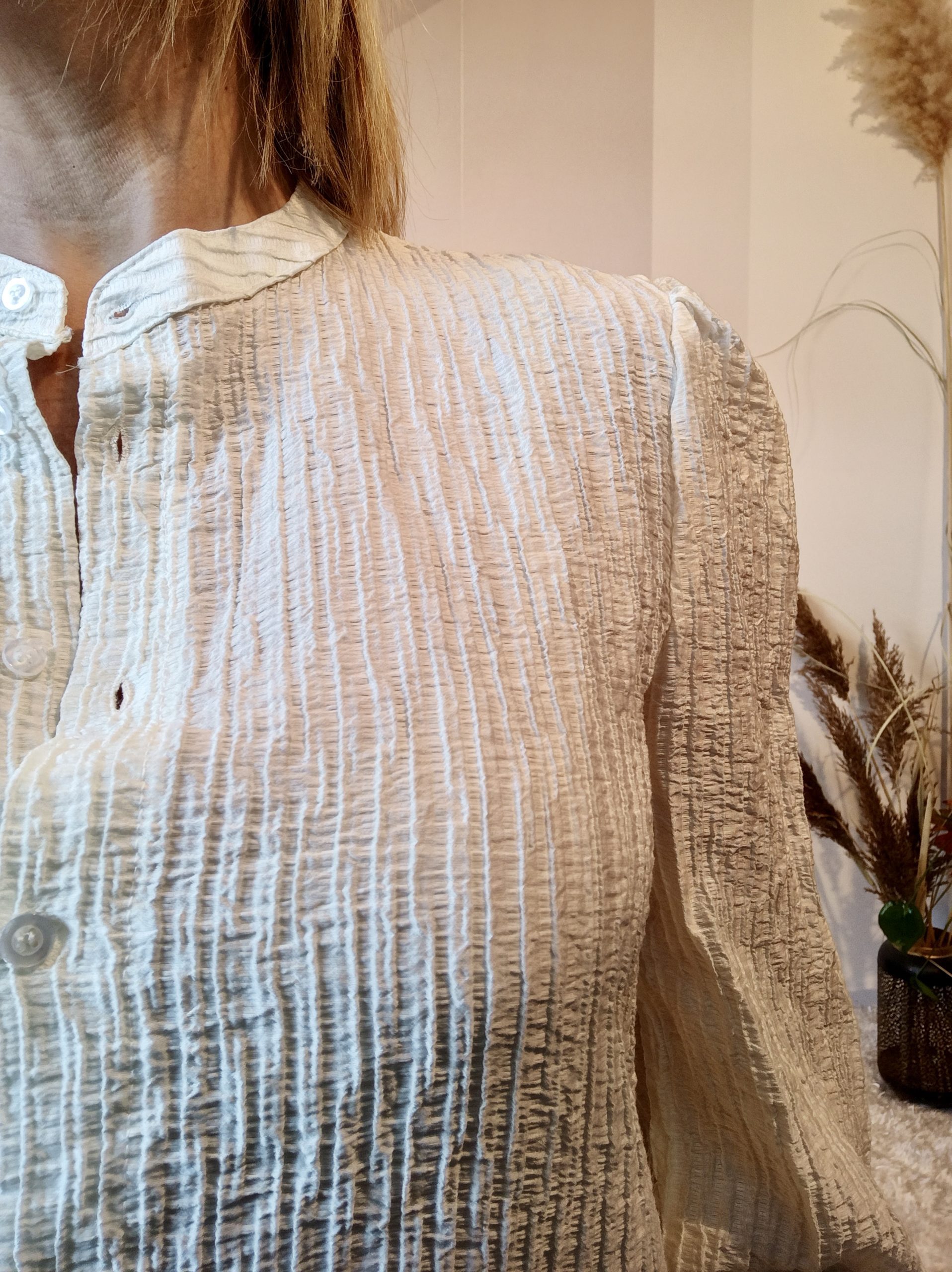 Chemise Crinkle Beige – Image 5
