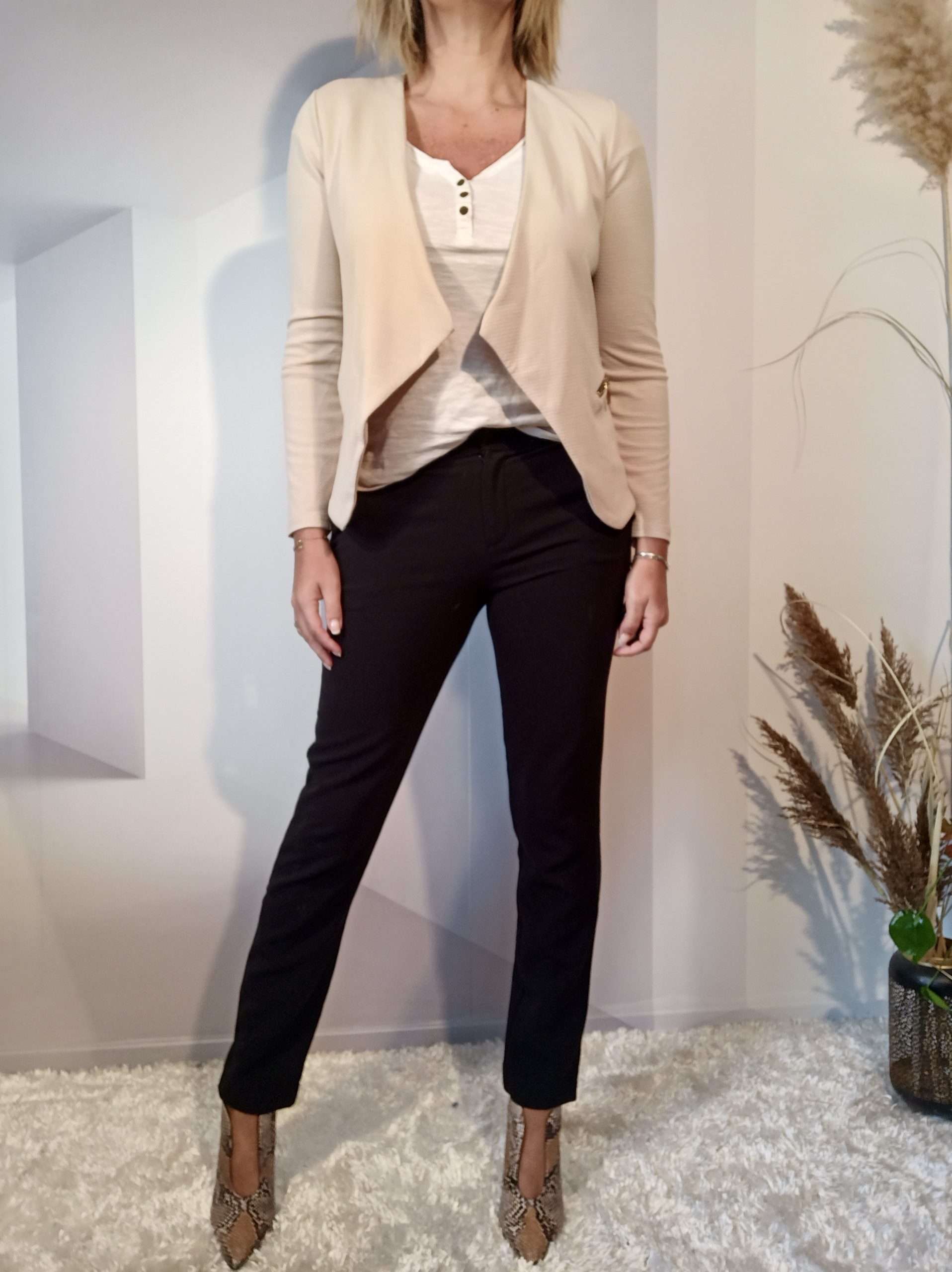 Blazer Gaufré Beige