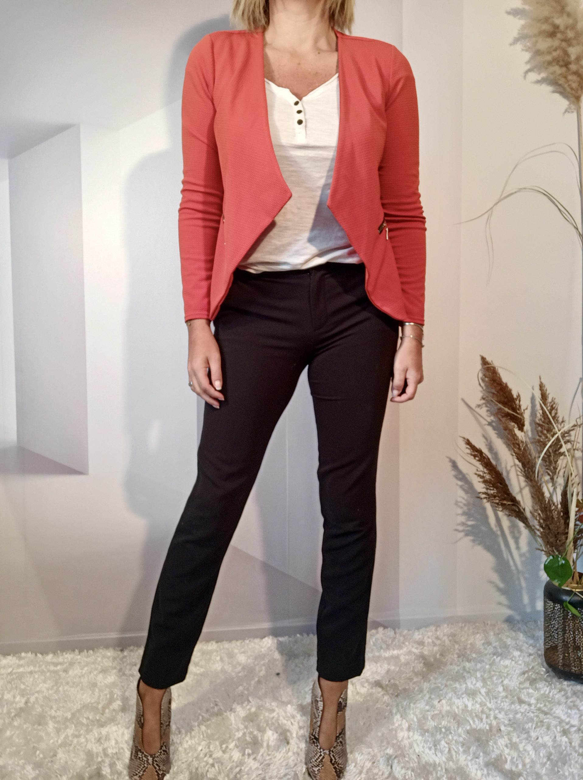 Blazer Gaufré Terracota