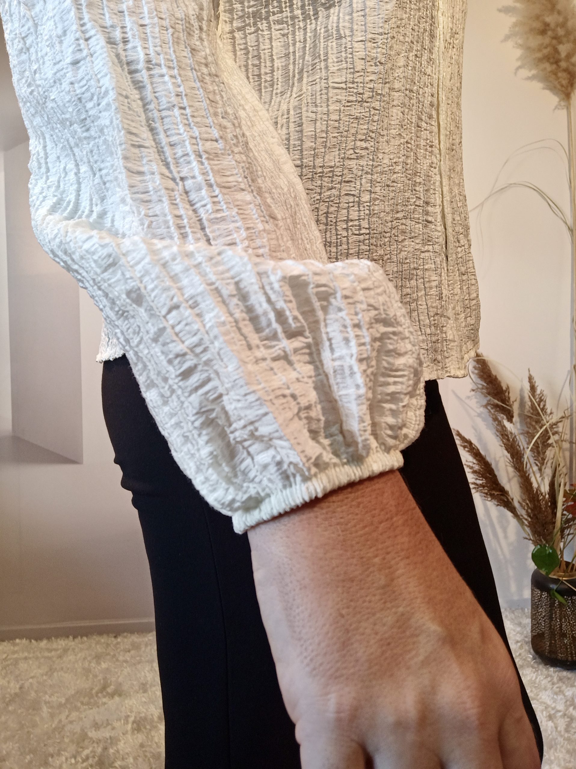 Chemise Crinkle Beige – Image 4