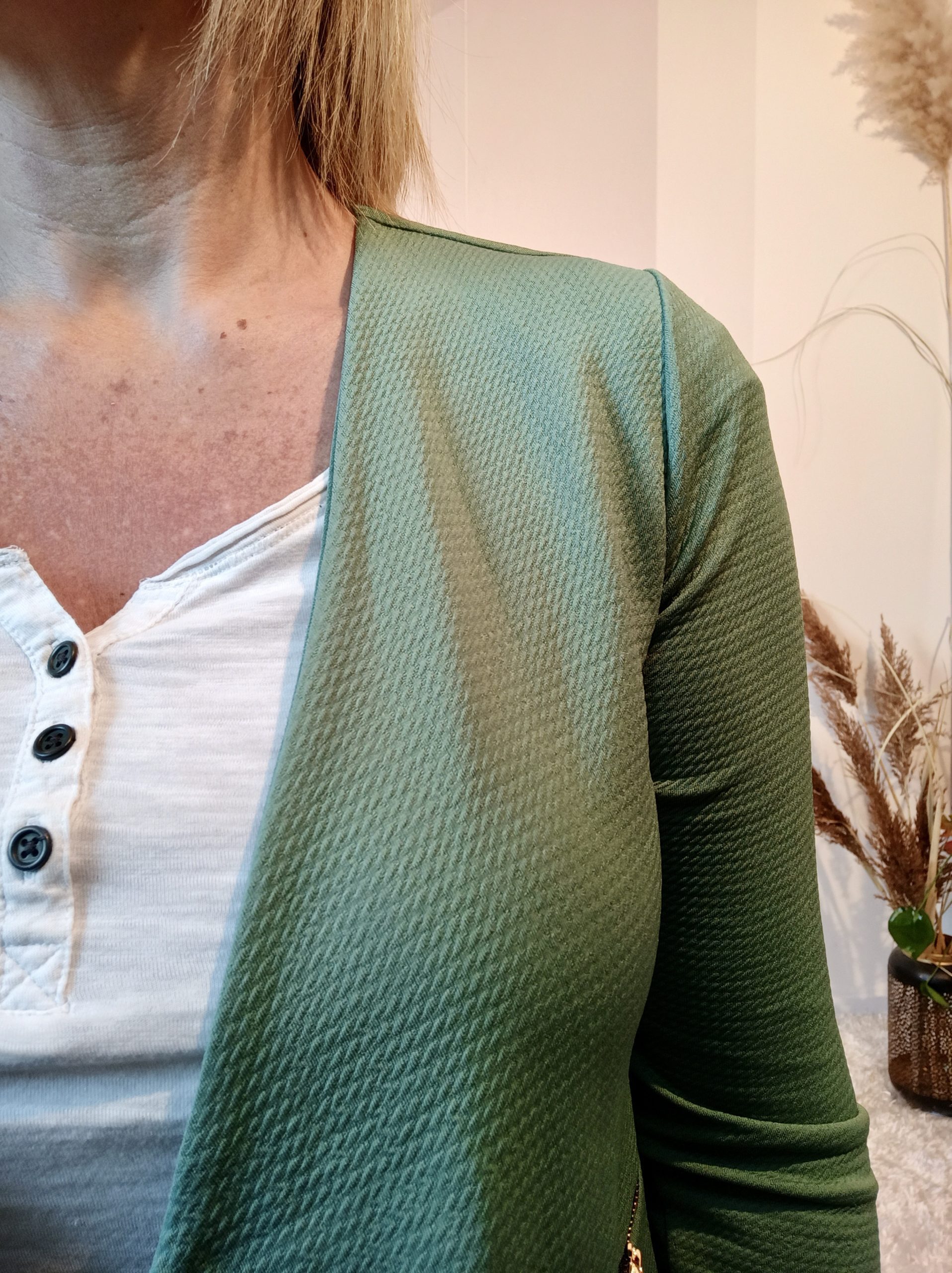 Blazer Gaufré Vert d'eau – Image 3