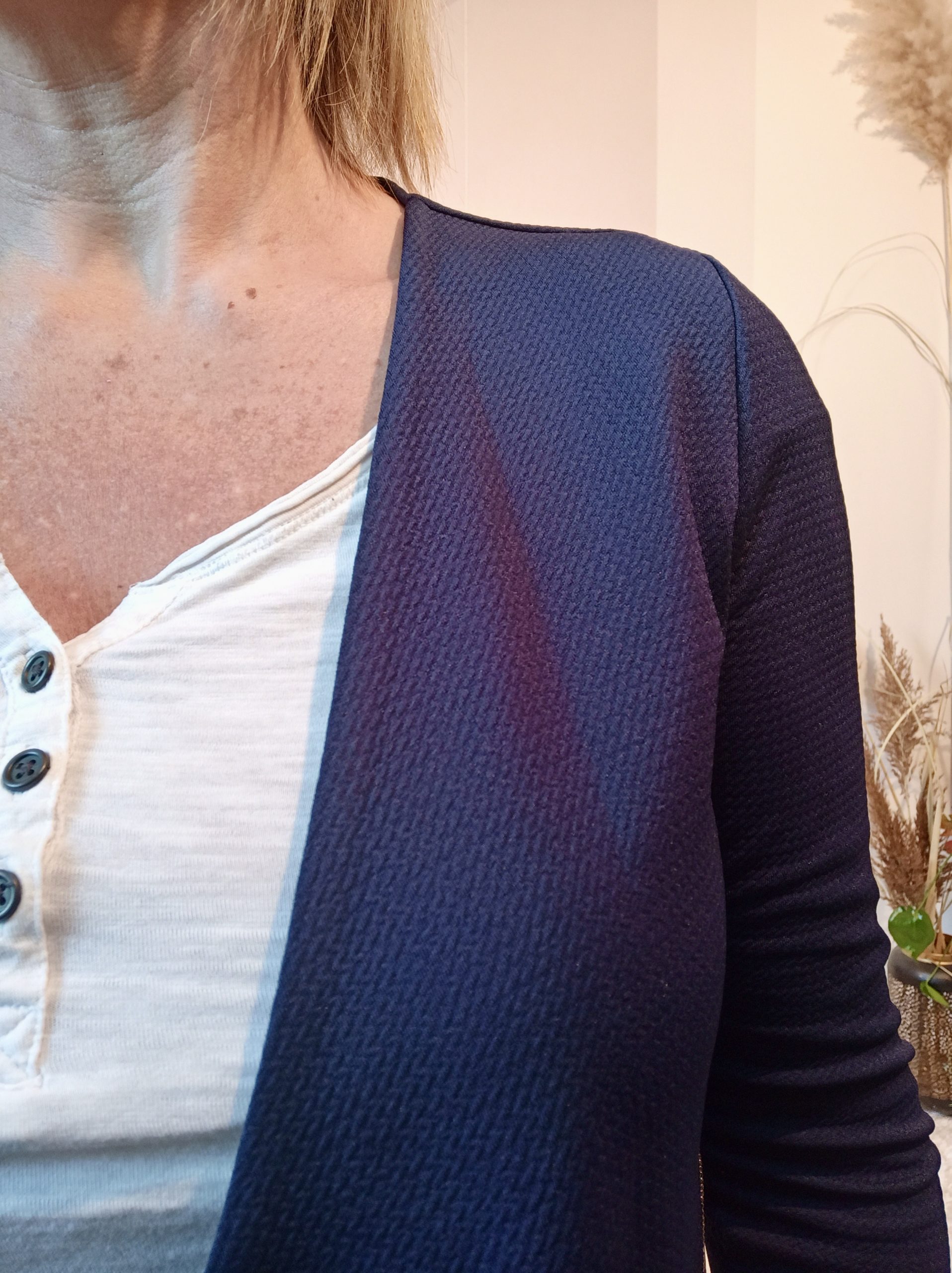 Blazer Gaufré Bleu Marine – Image 3