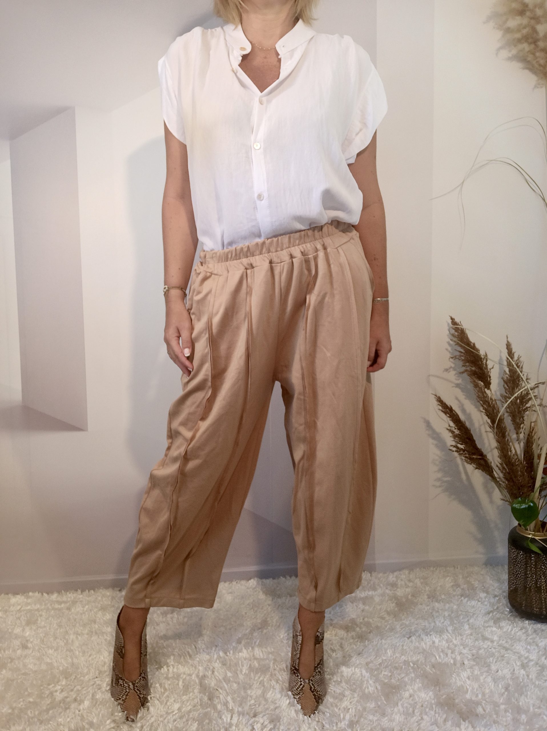 Pantalon Large Ocre
