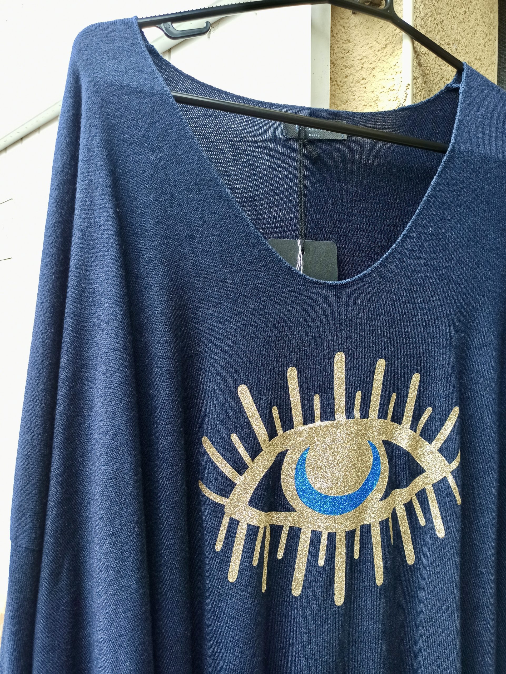 Pull Léger Oeil Bleu Marine