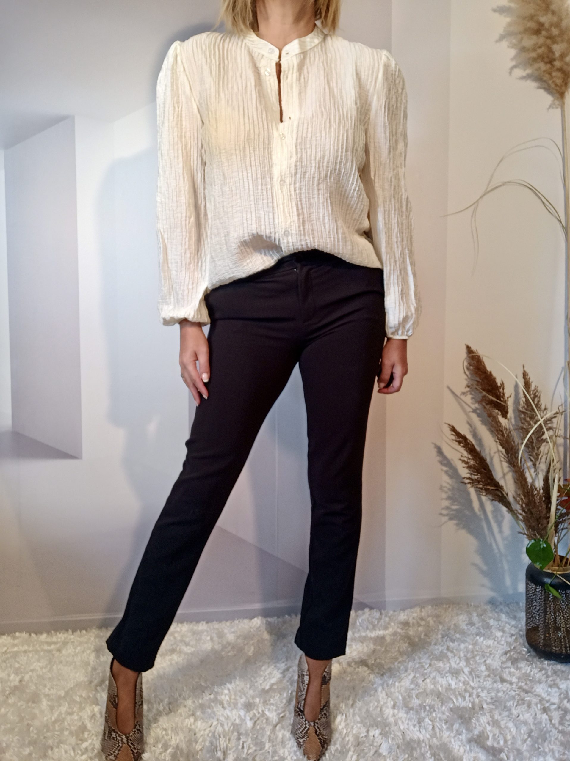 Chemise Crinkle Beige