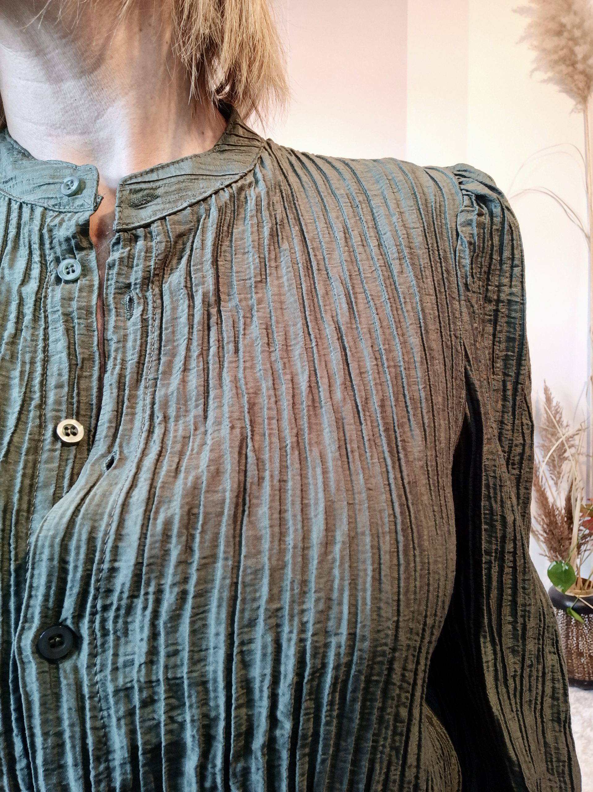 Chemise Crinkle Kaki – Image 4